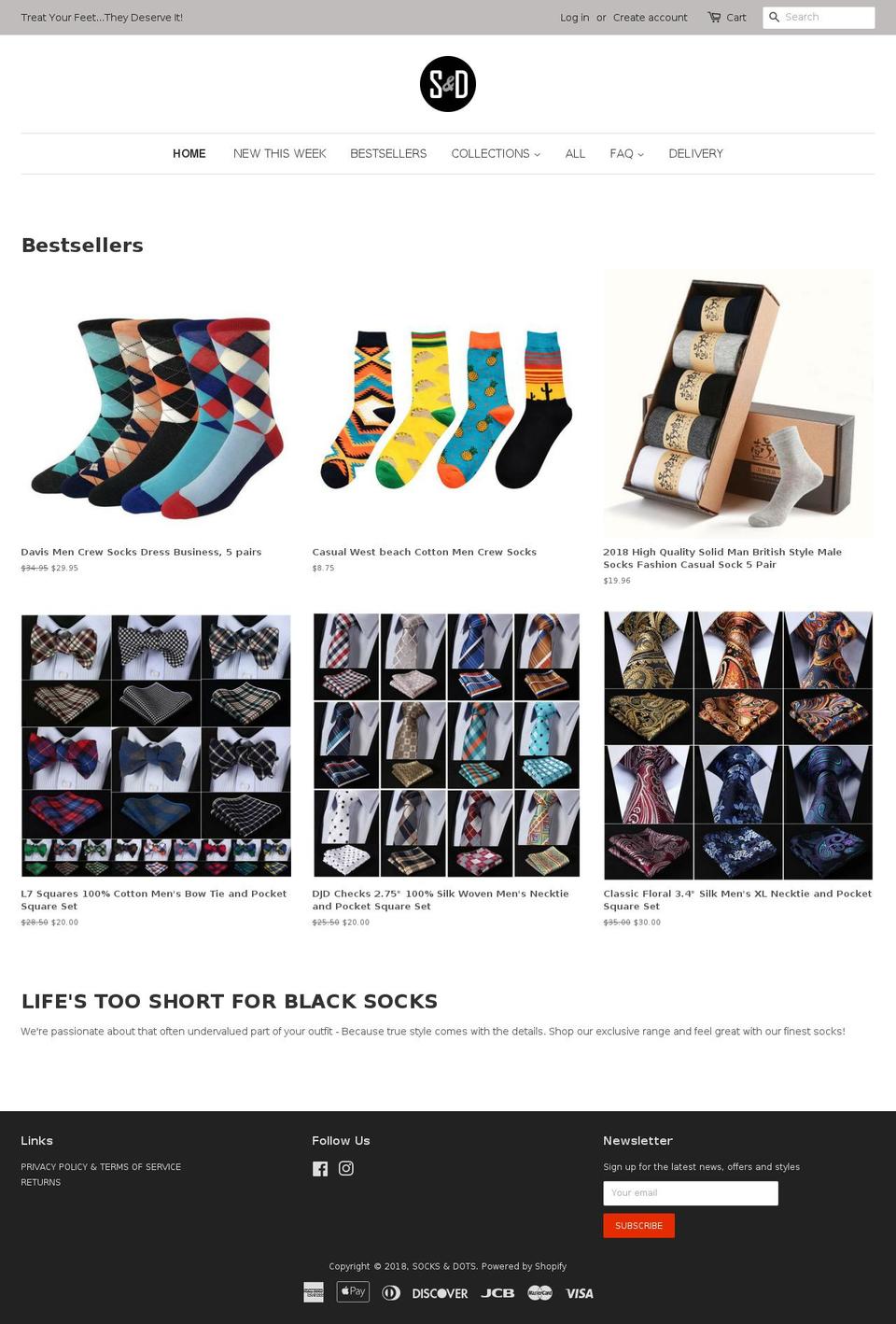 socksanddots.com — Shopify storefront screenshot