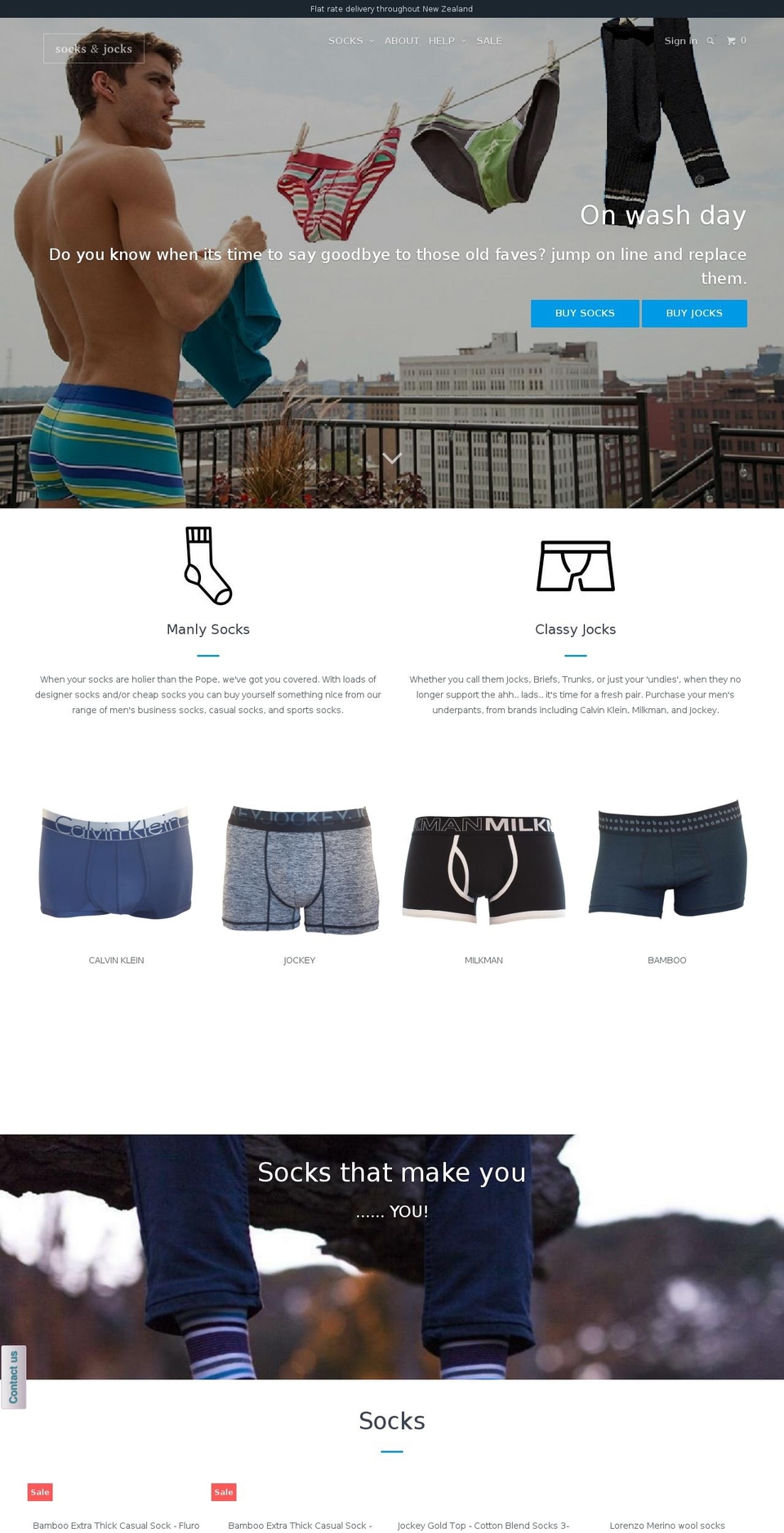 socksandjocks.co.nz shopify website screenshot