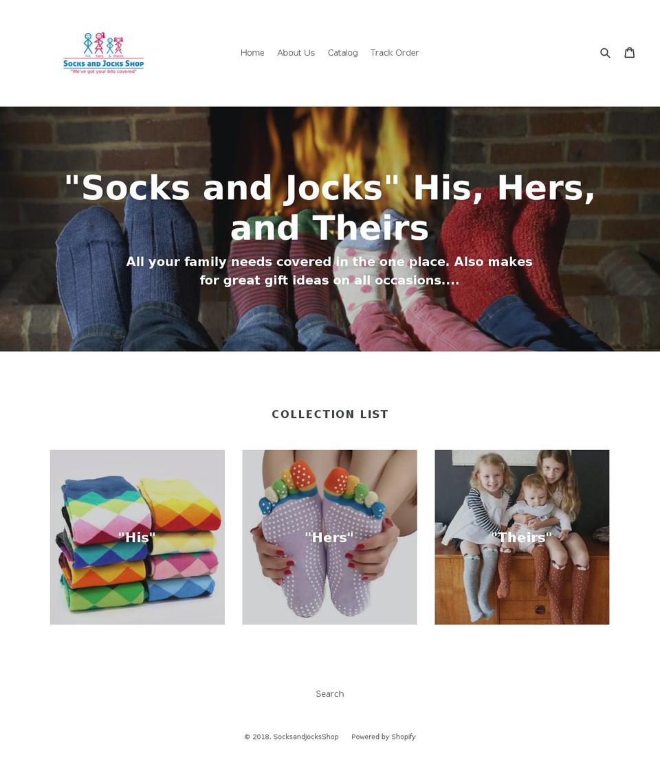 socksandjocksshop.com — Shopify storefront screenshot