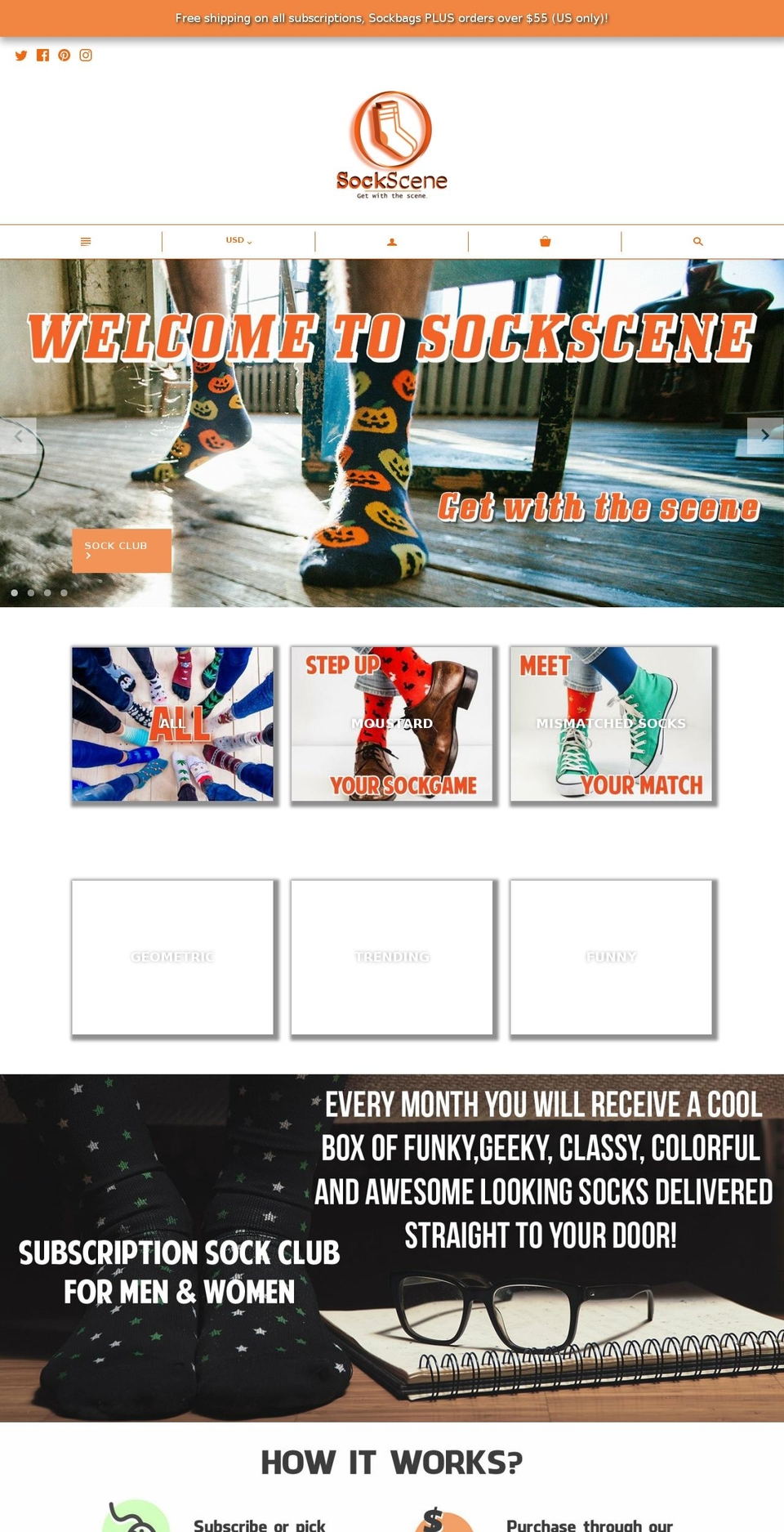 sockscene.com — Shopify storefront screenshot