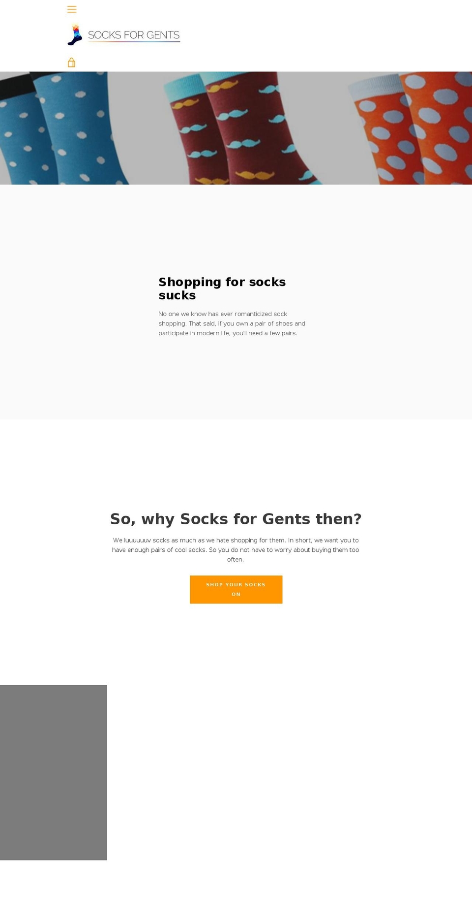 socksforgents.com — Shopify storefront screenshot