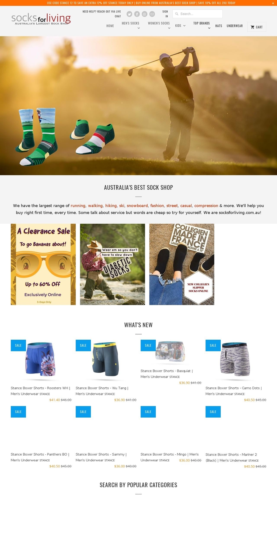 socksforliving.com — Shopify storefront screenshot