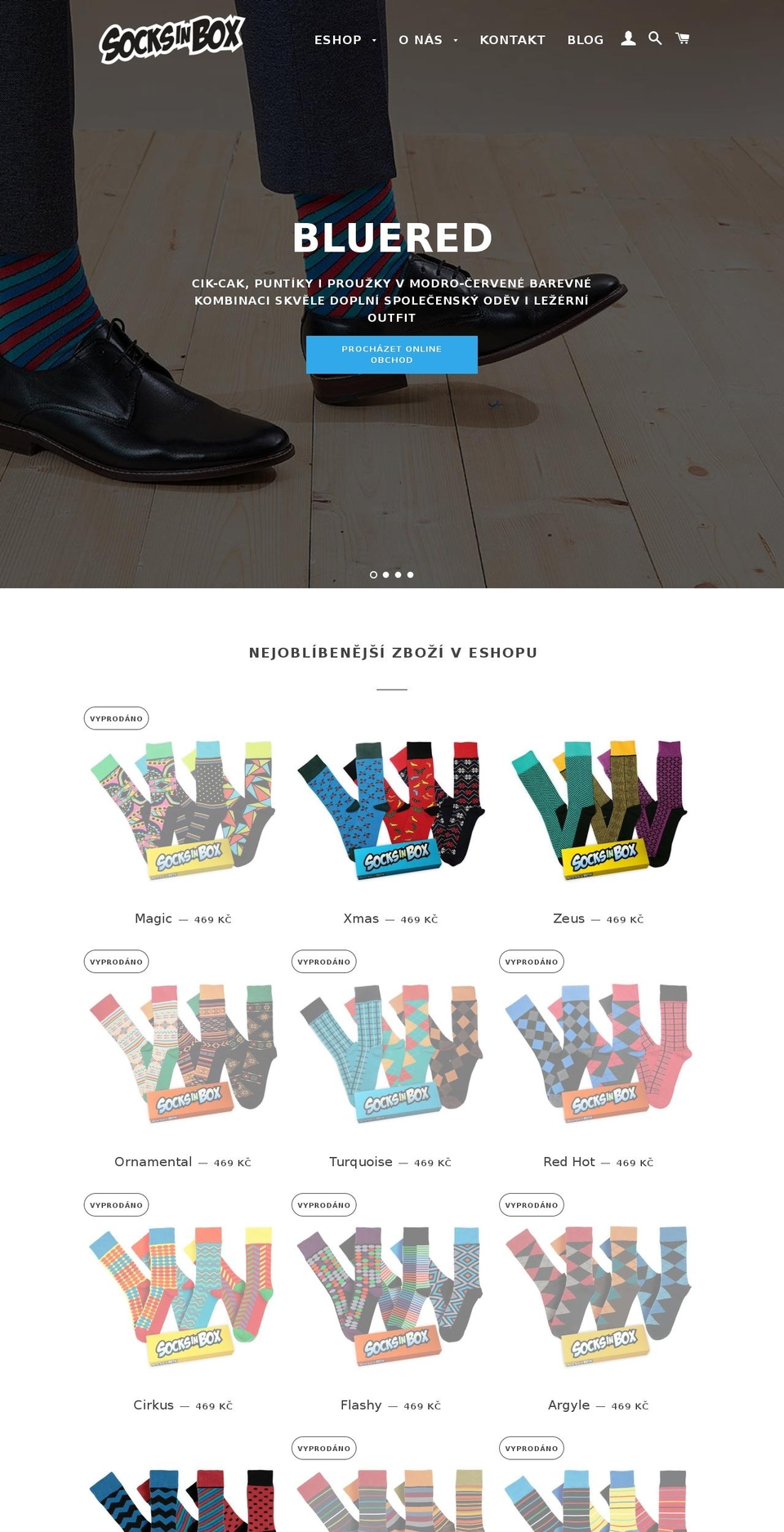 socksinbox.cz shopify website screenshot