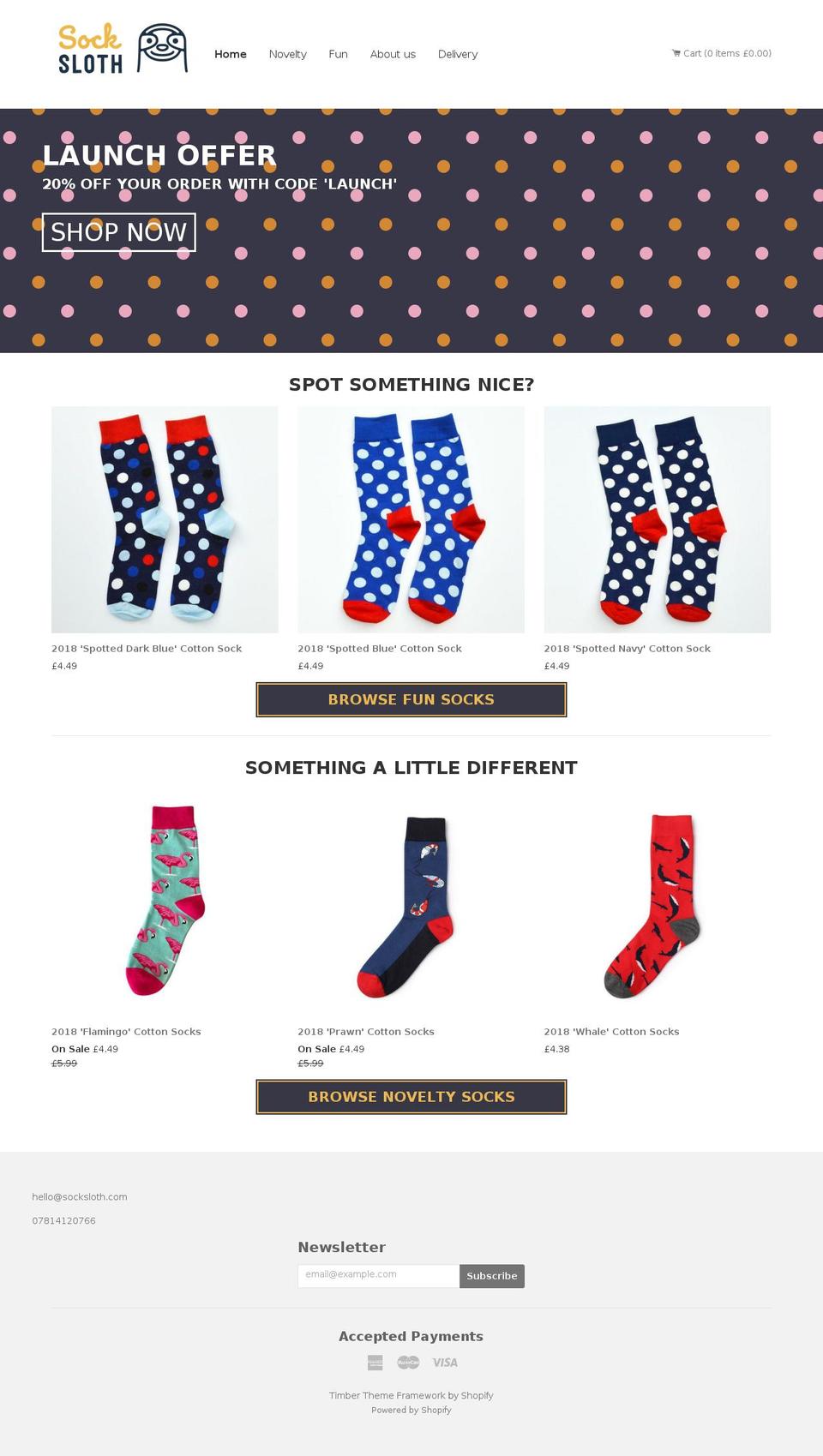 Timber-latest Shopify theme site example socksloth.com