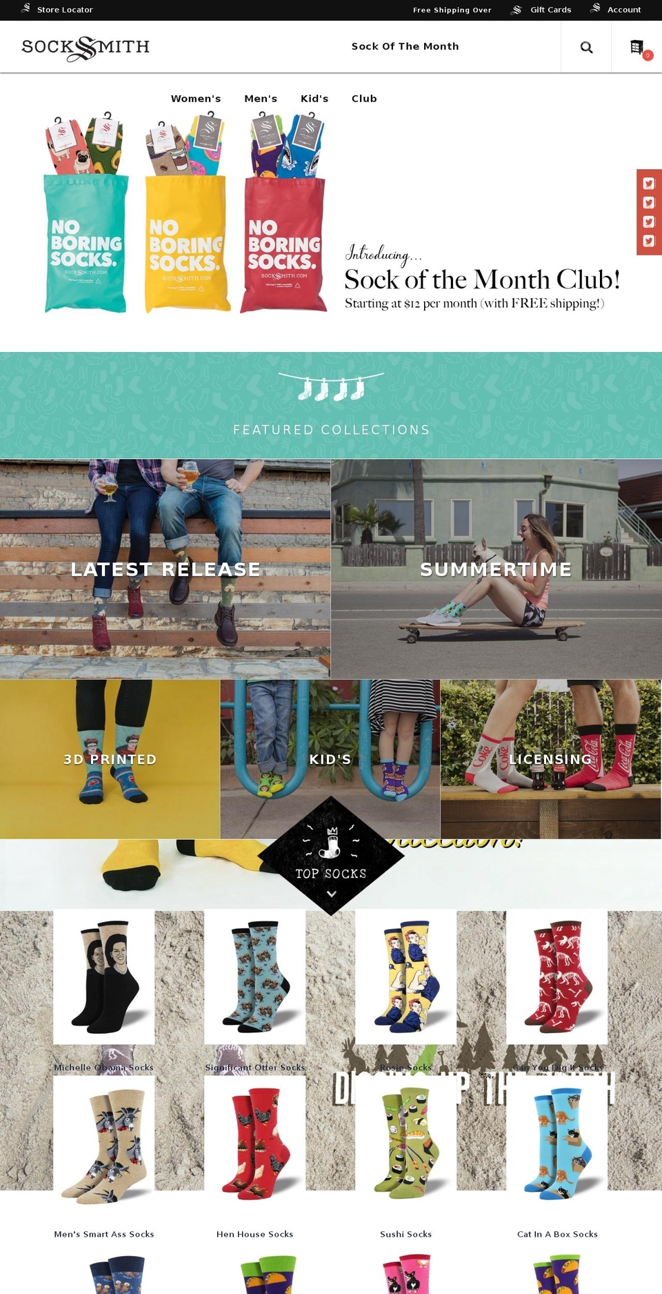 socksmith.com shopify website screenshot