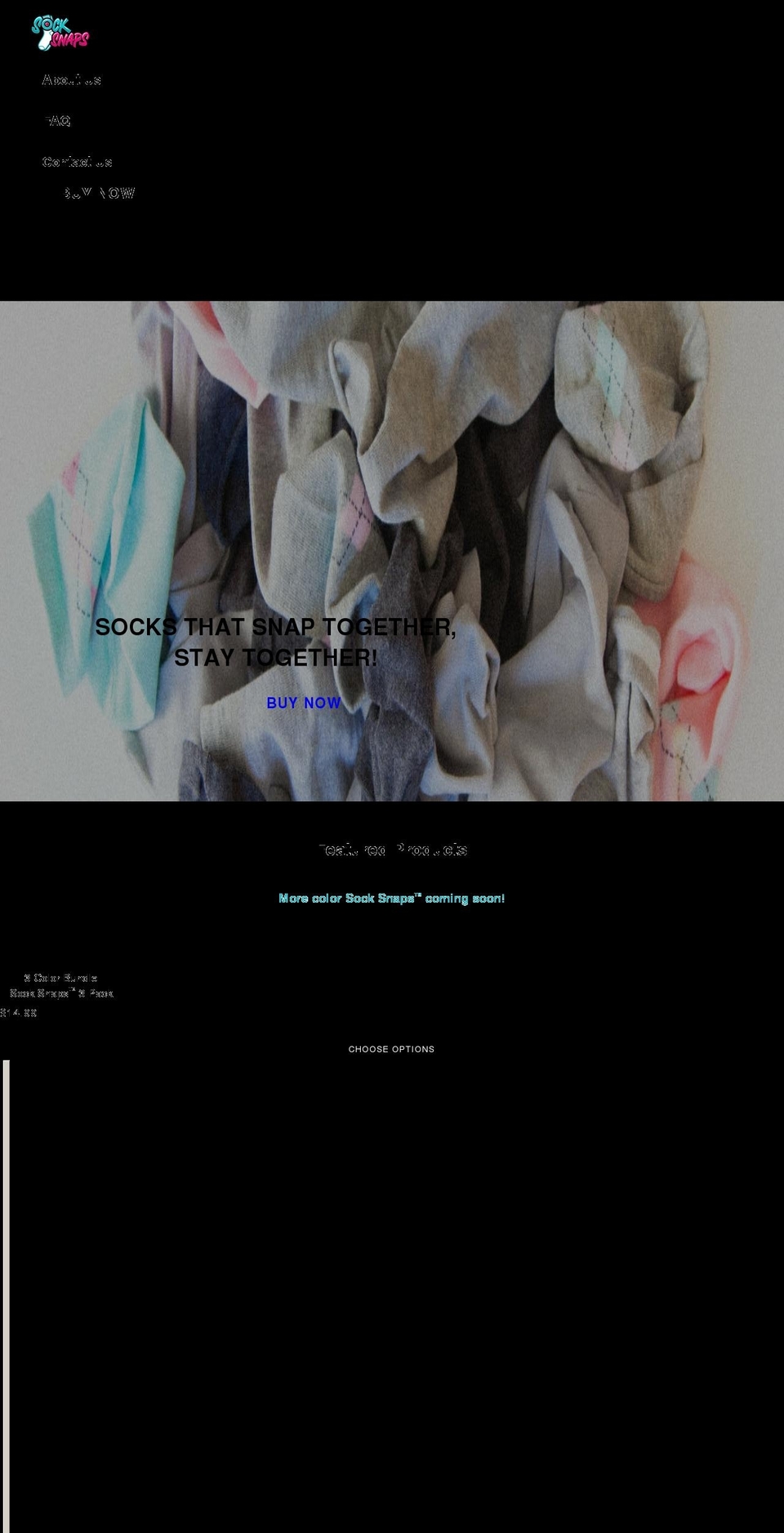 socksnaps.com shopify website screenshot