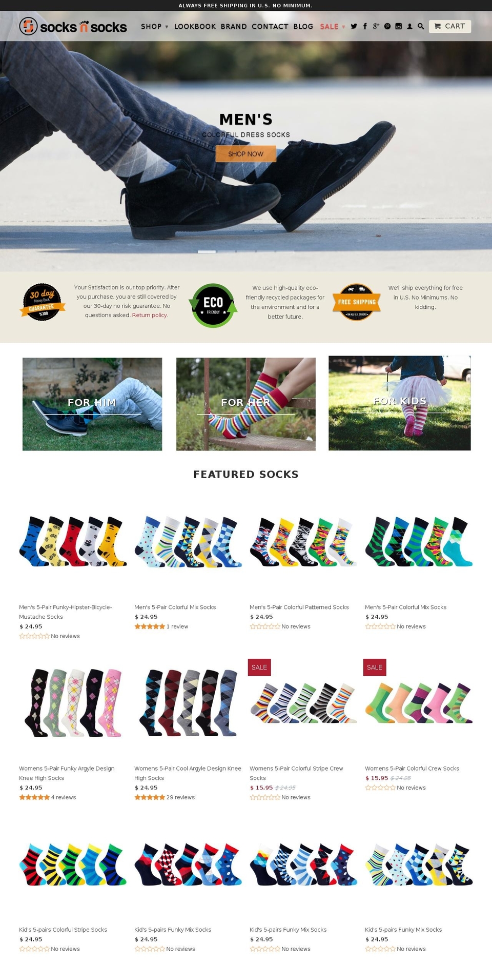 socksnsocks.com shopify website screenshot