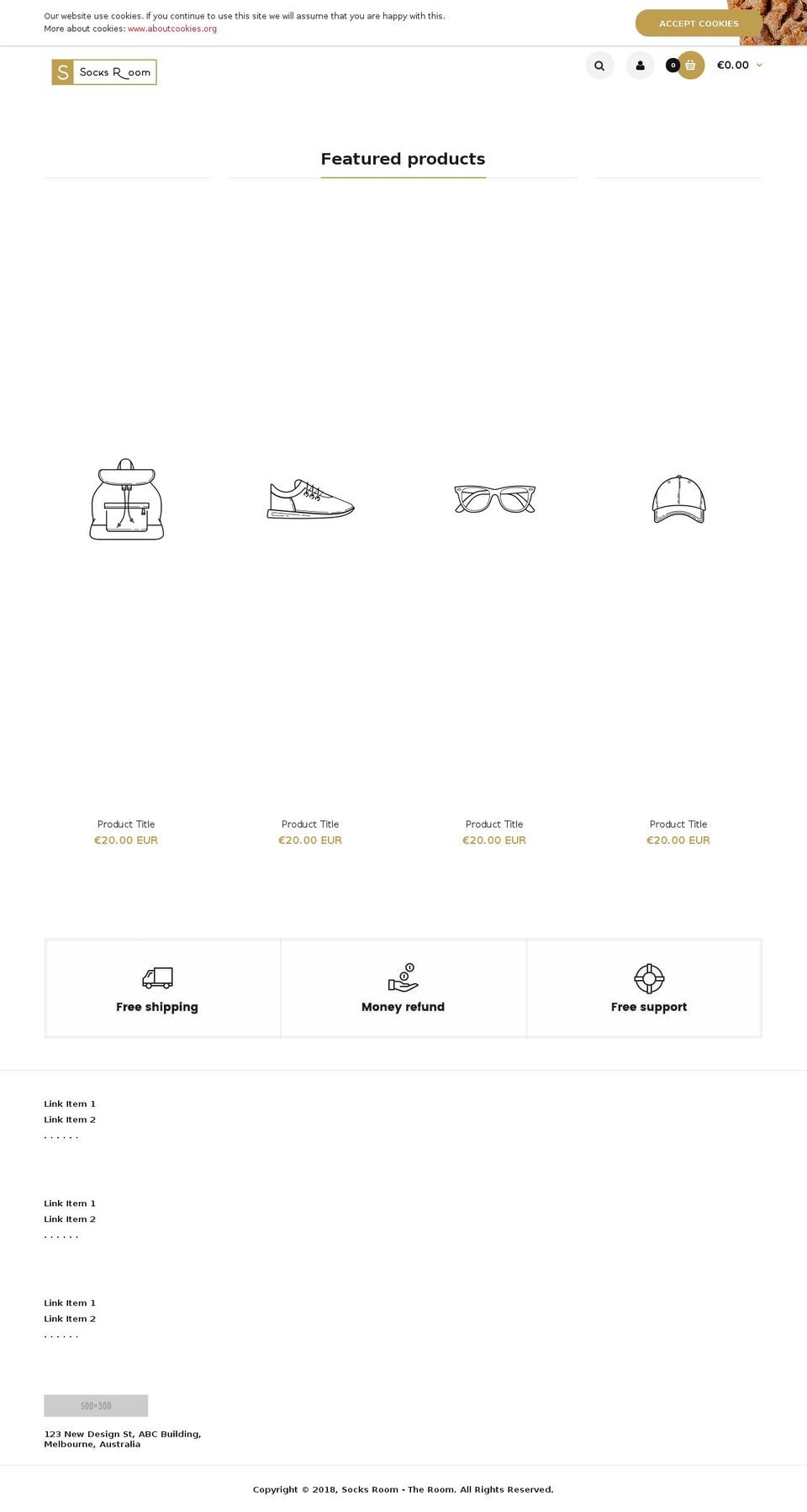 Fastor Fashion6 Shopify theme site example socksroom.com