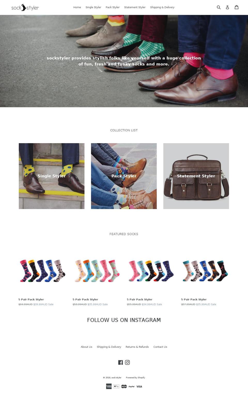 sockstyler.com — Shopify storefront screenshot