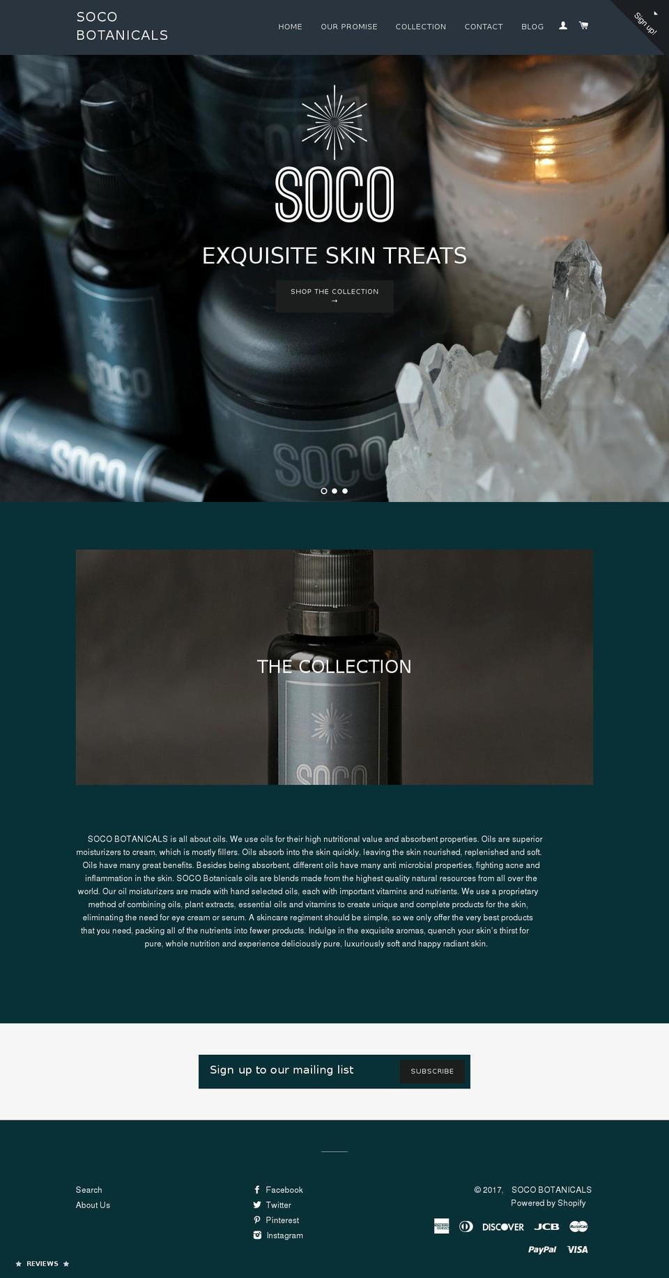 socobotanicals.com shopify website screenshot