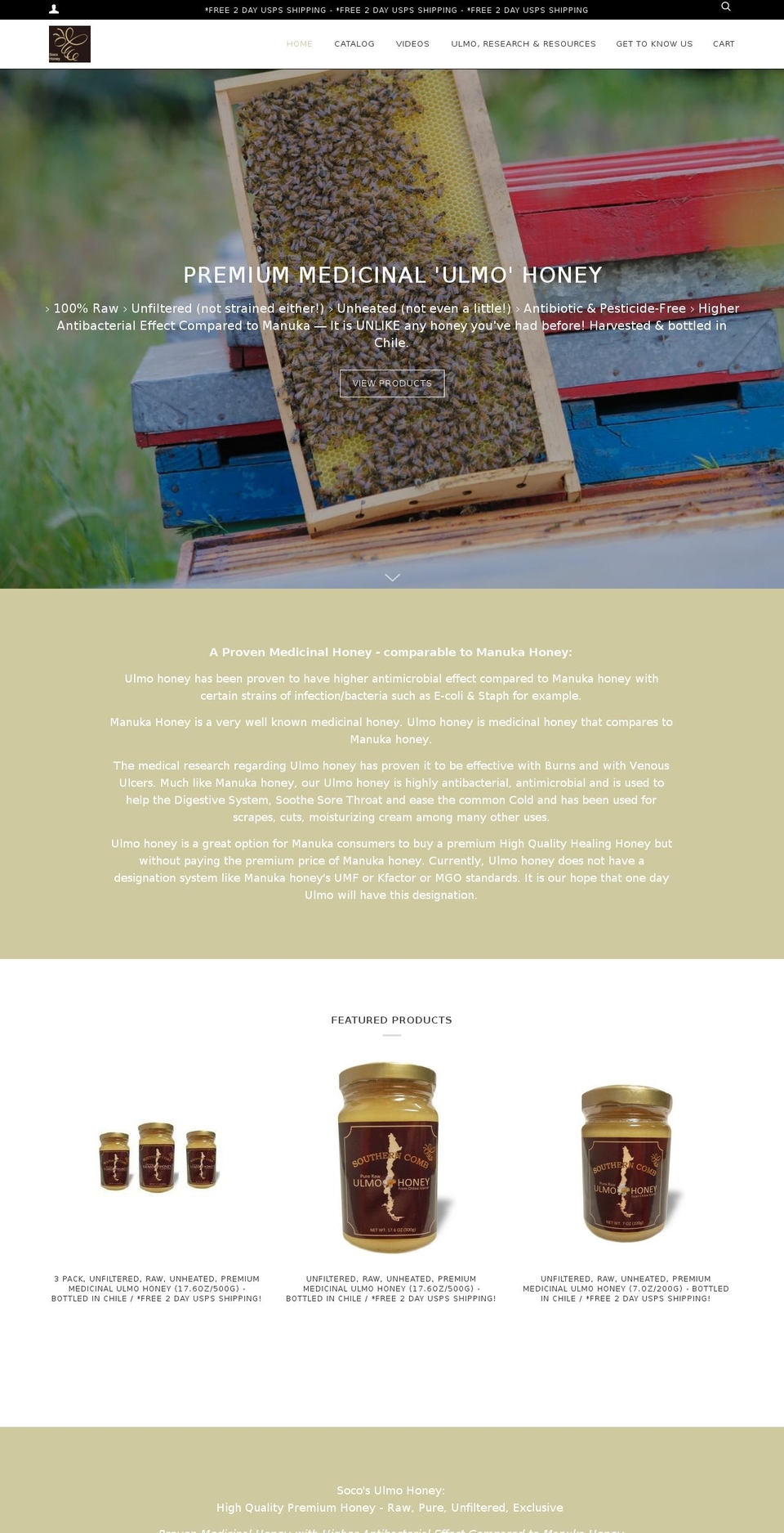 socohoney.com — Shopify storefront screenshot