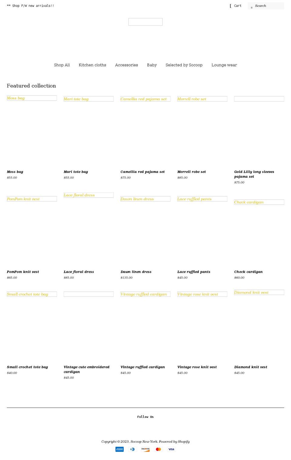 socoopnewyork.com shopify website screenshot