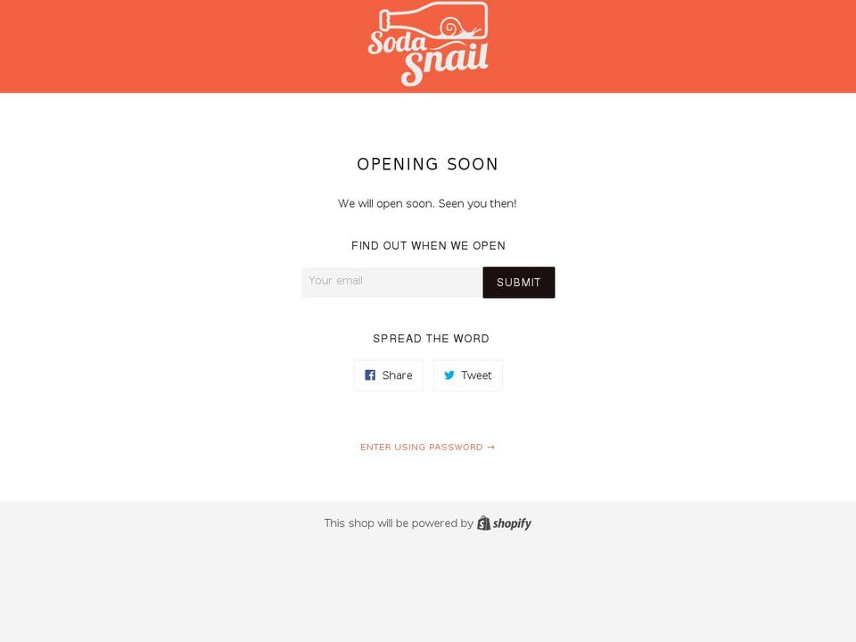 soda-snail.com shopify website screenshot