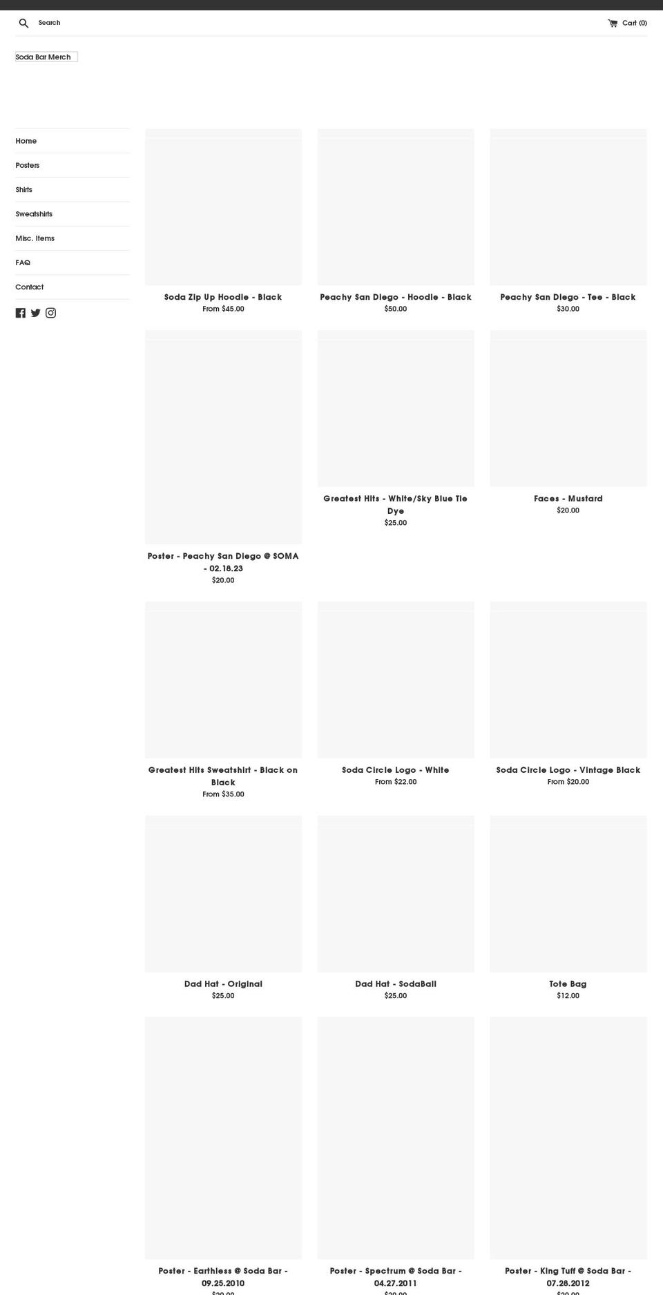 sodabarmerch.com shopify website screenshot