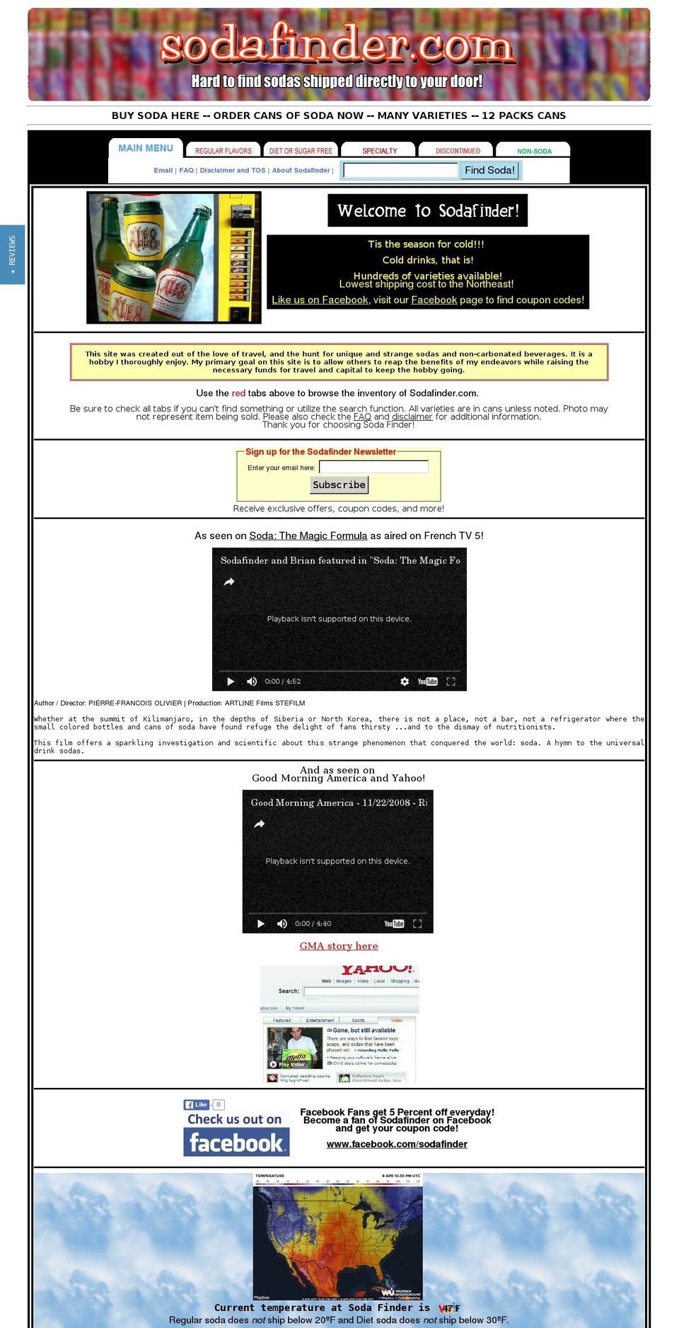 sodafinders.com shopify website screenshot