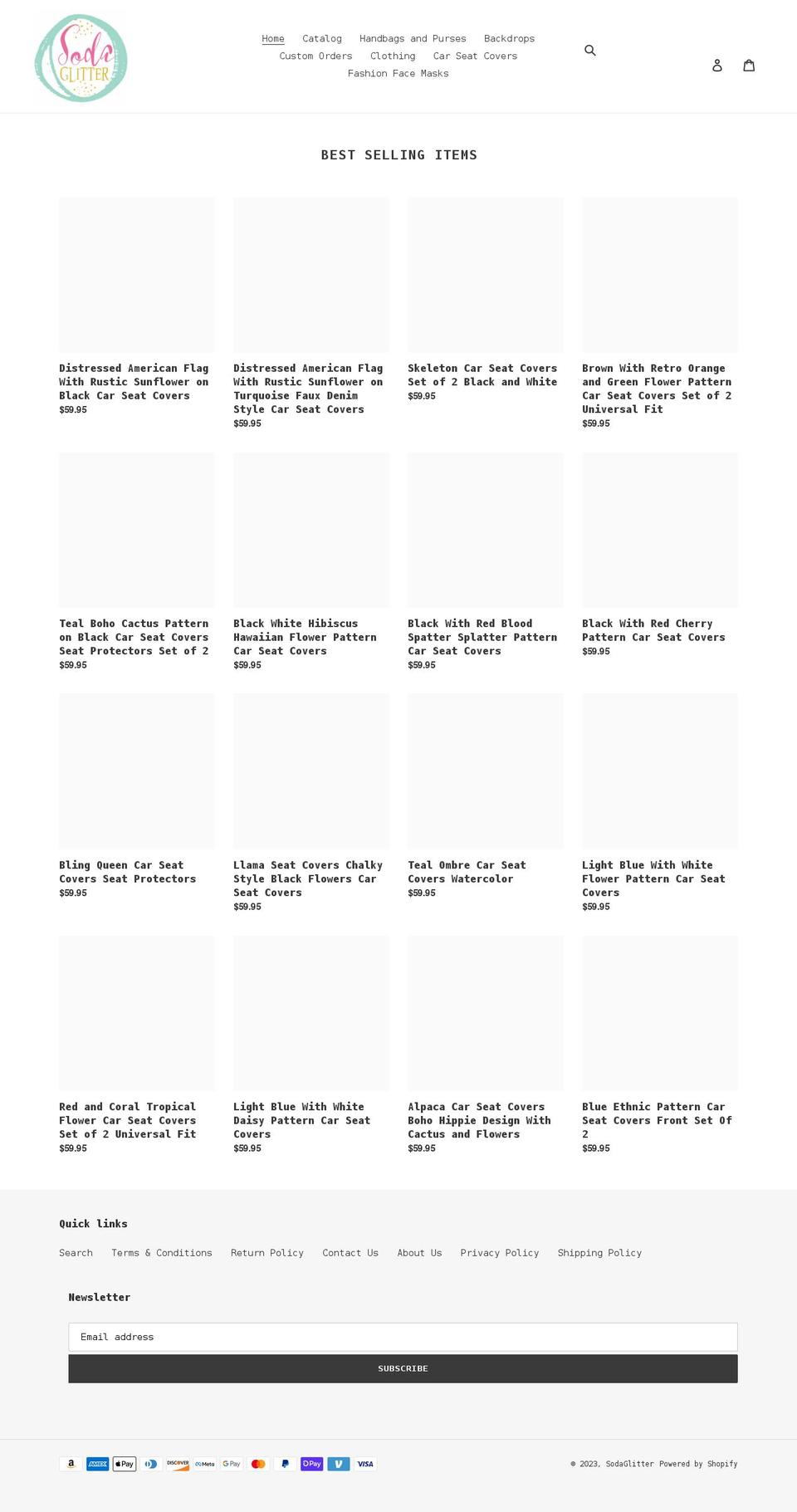 sodaglitter.com shopify website screenshot