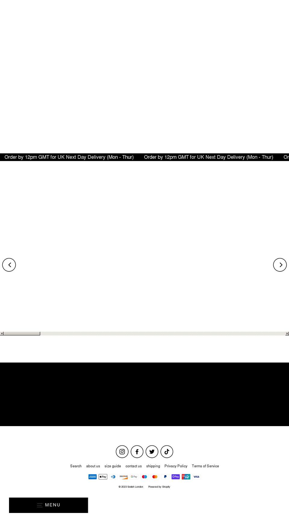 sodah.co.uk shopify website screenshot