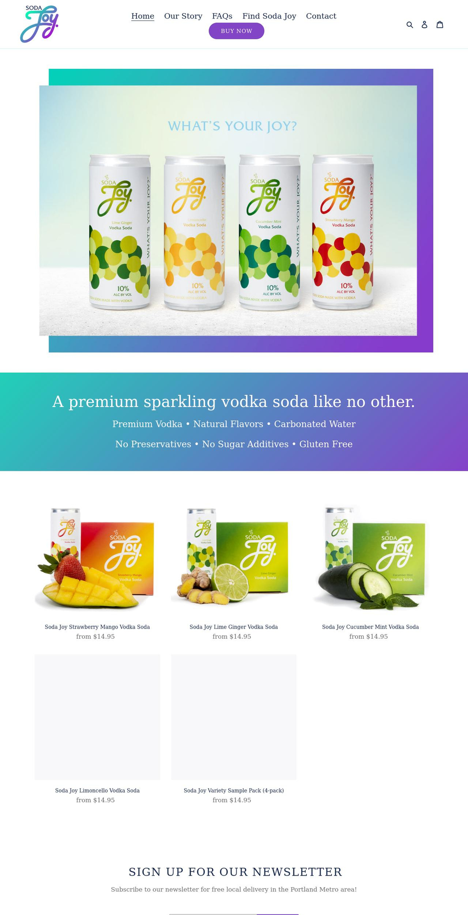 sodajoy.com shopify website screenshot