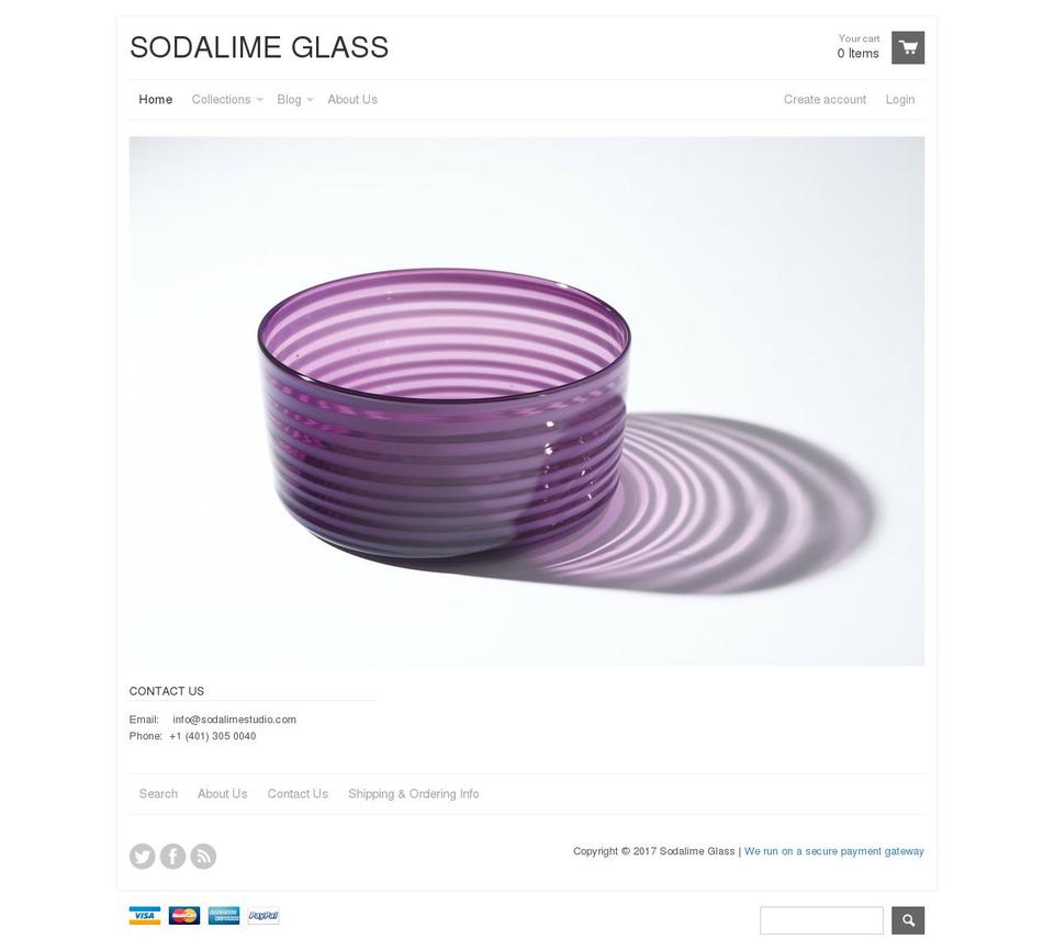 sodalimeglassstudio.com shopify website screenshot