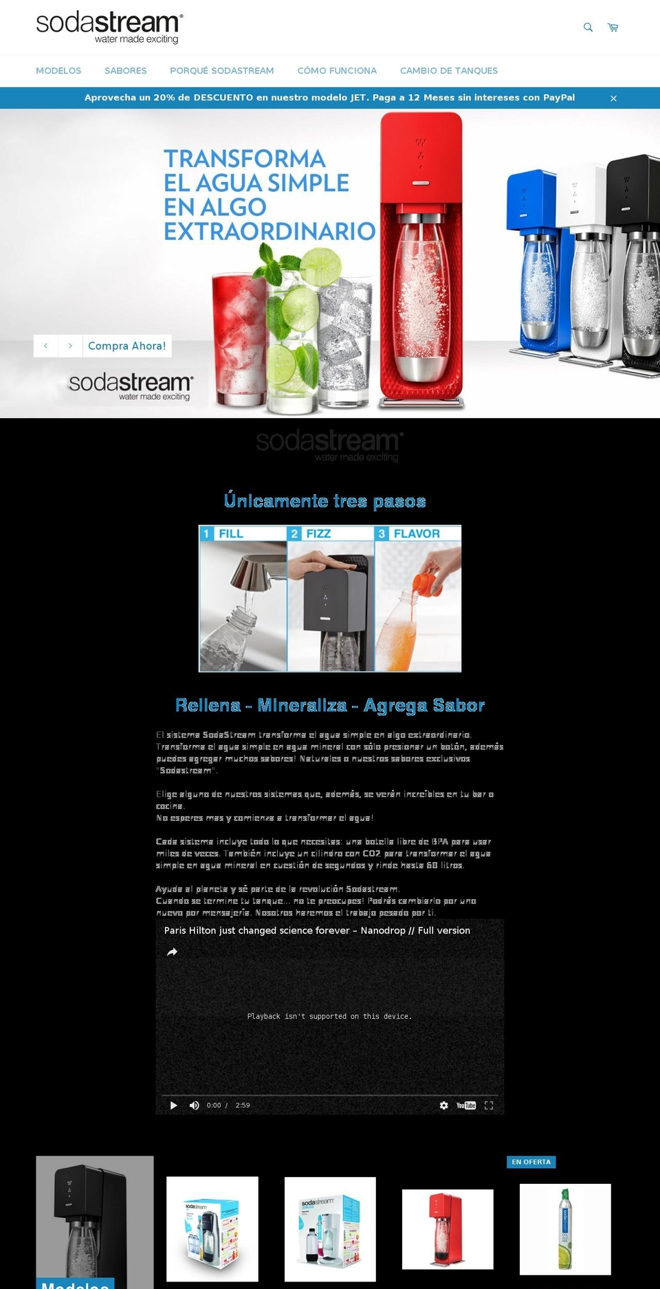 Beyond Shopify theme site example sodastreammexico.com