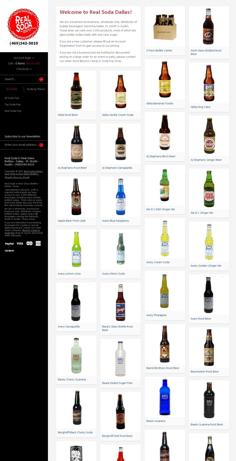 sodatexas.com shopify website screenshot