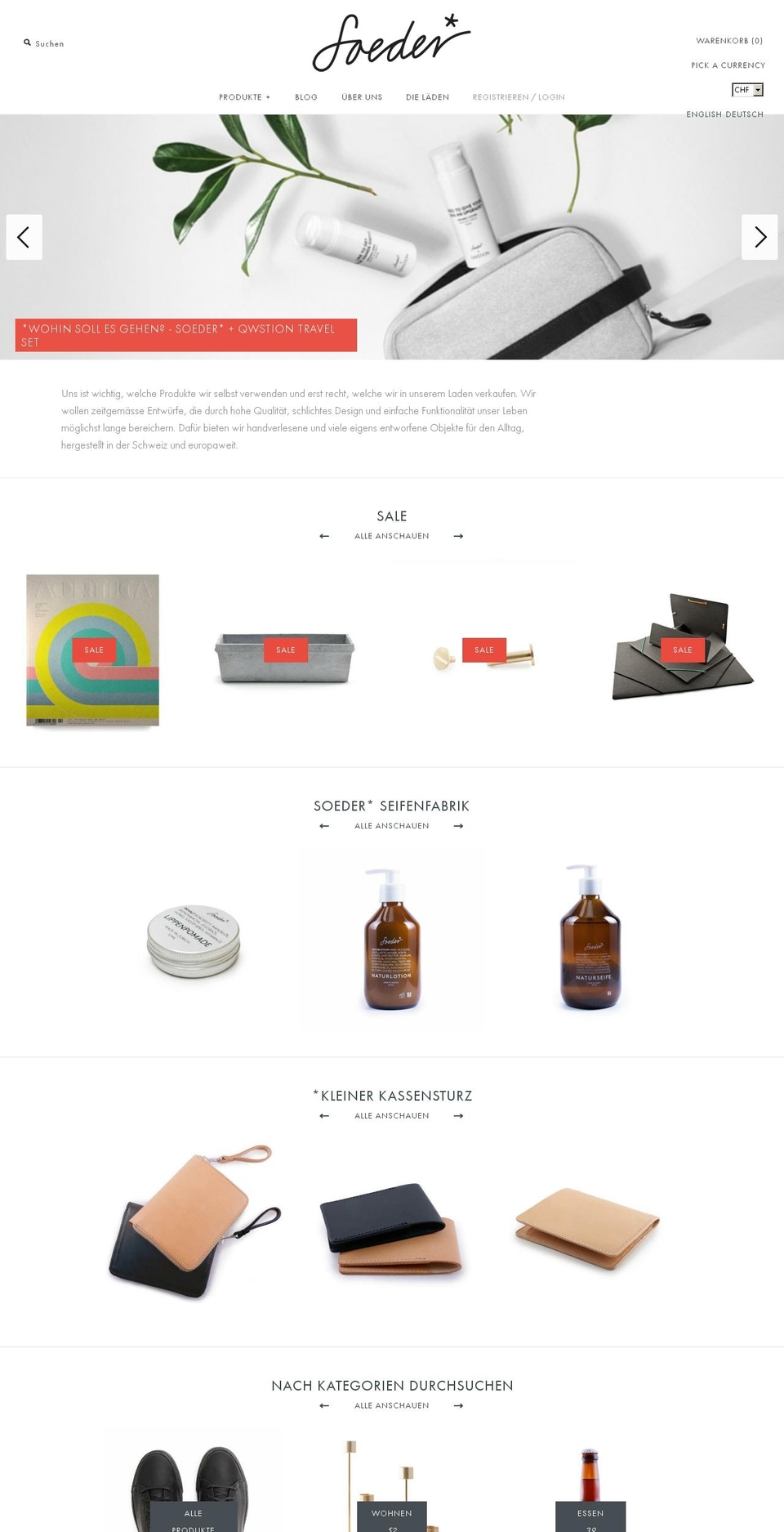 soeder.ch shopify website screenshot