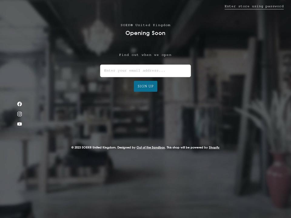 soek.co.uk shopify website screenshot
