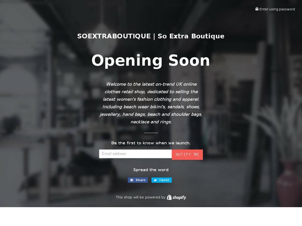 soextraboutique.com — Shopify storefront screenshot