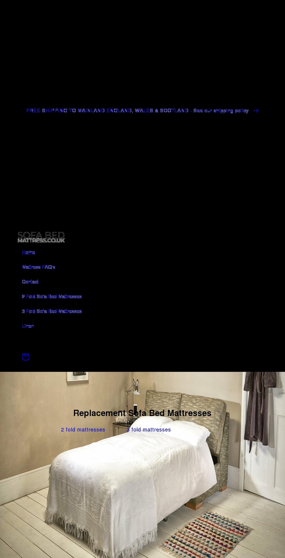 sofa-bed-mattress.co.uk shopify website screenshot