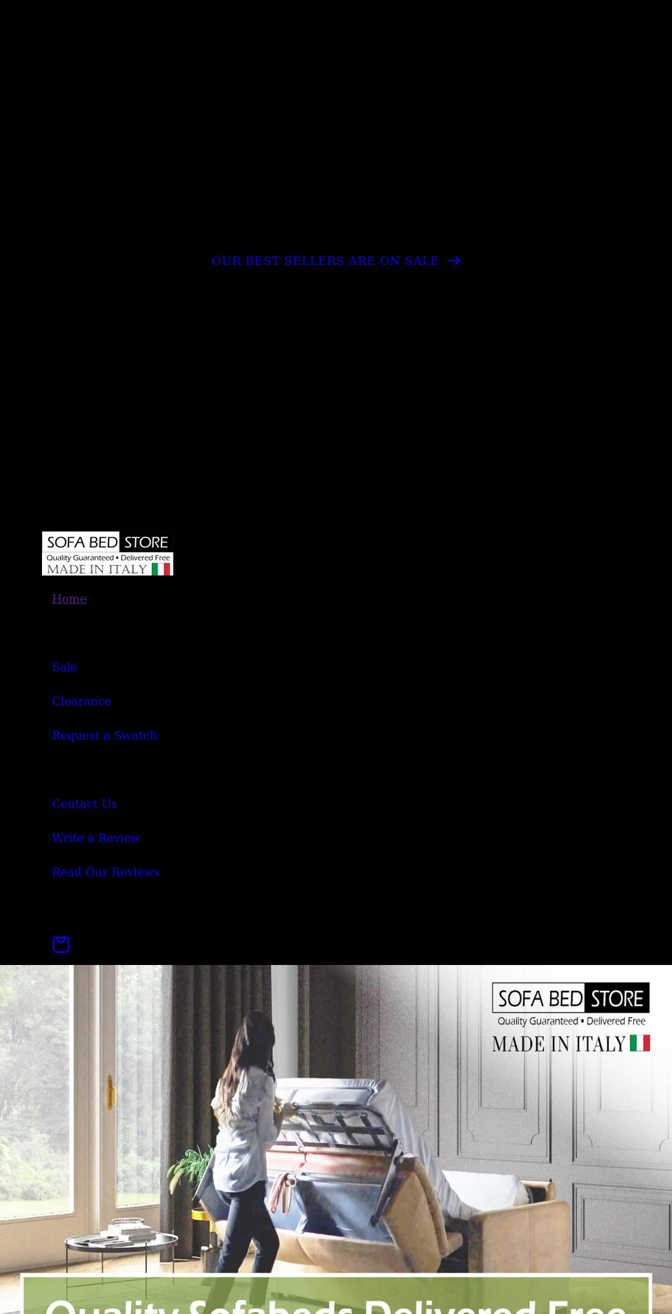 sofabedstore.com shopify website screenshot