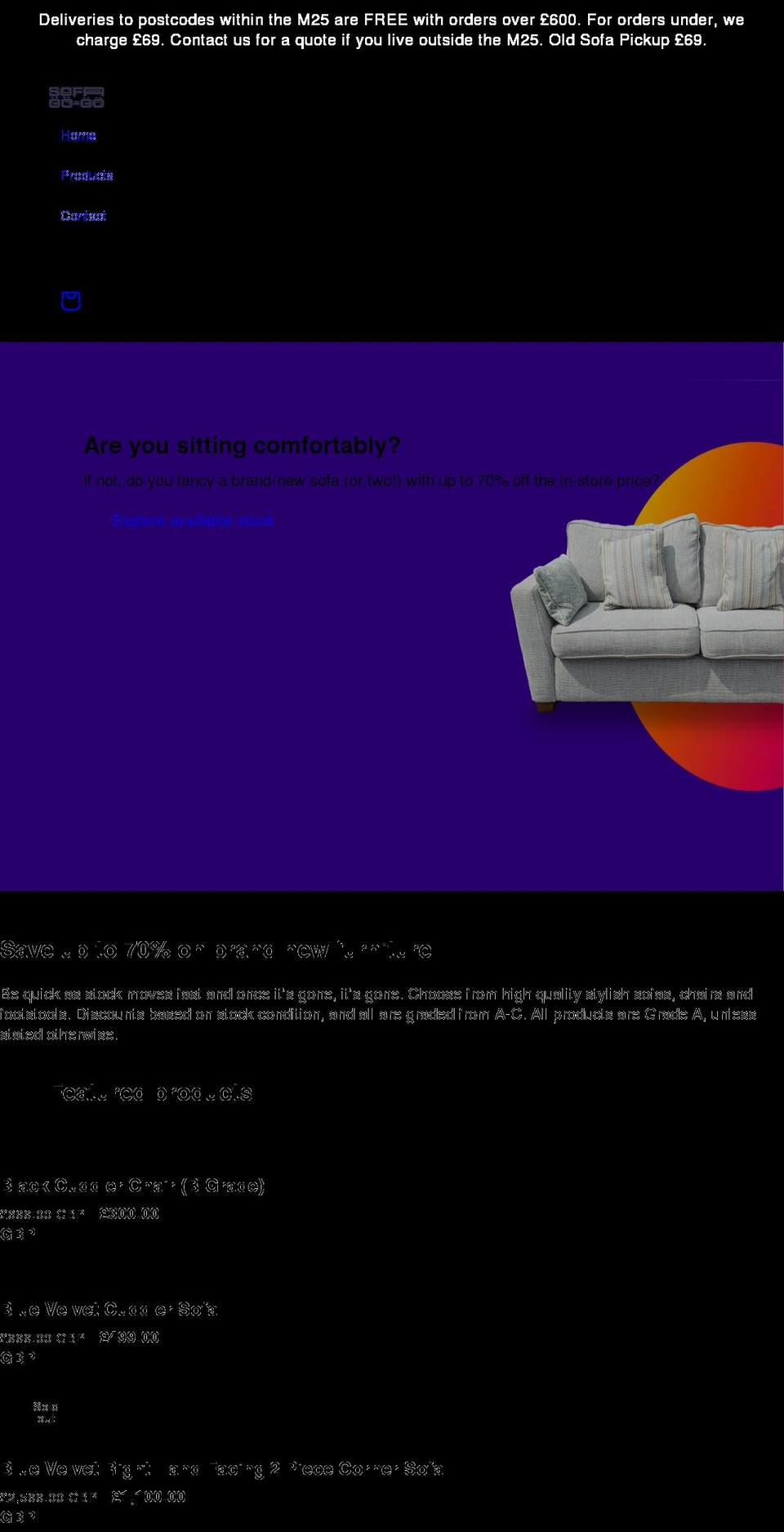 sofagogo.com shopify website screenshot