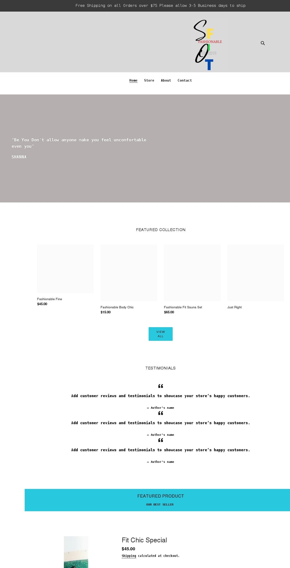 sofashionablefitchicfits.com shopify website screenshot