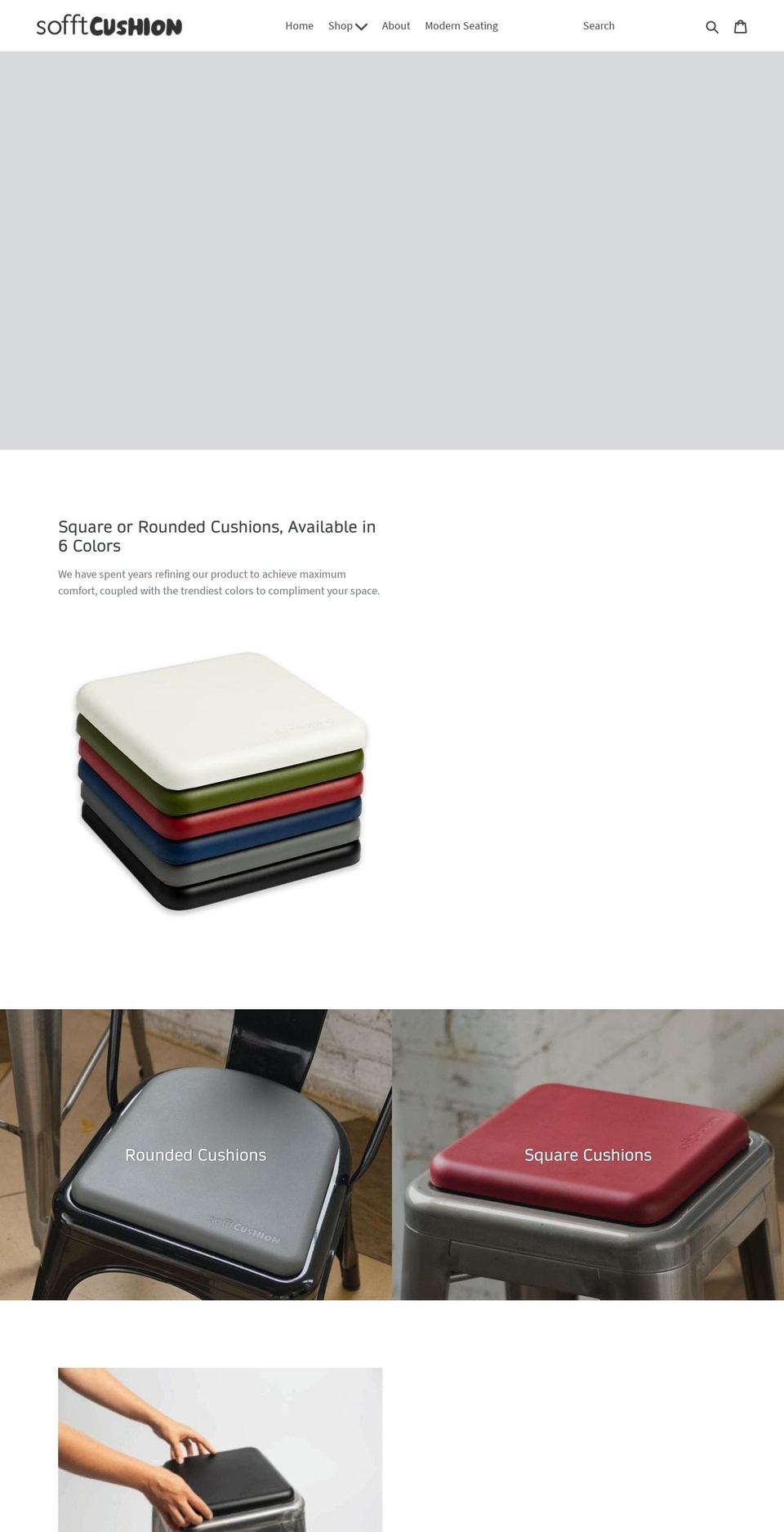 sofftcushion.com shopify website screenshot