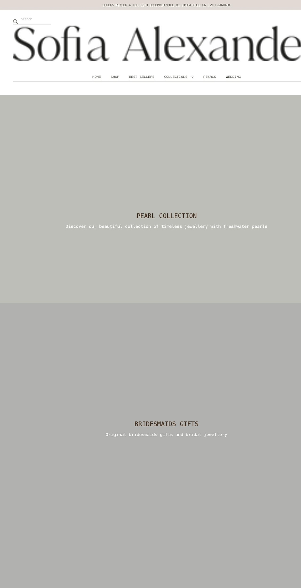 sofiaalexander.com shopify website screenshot