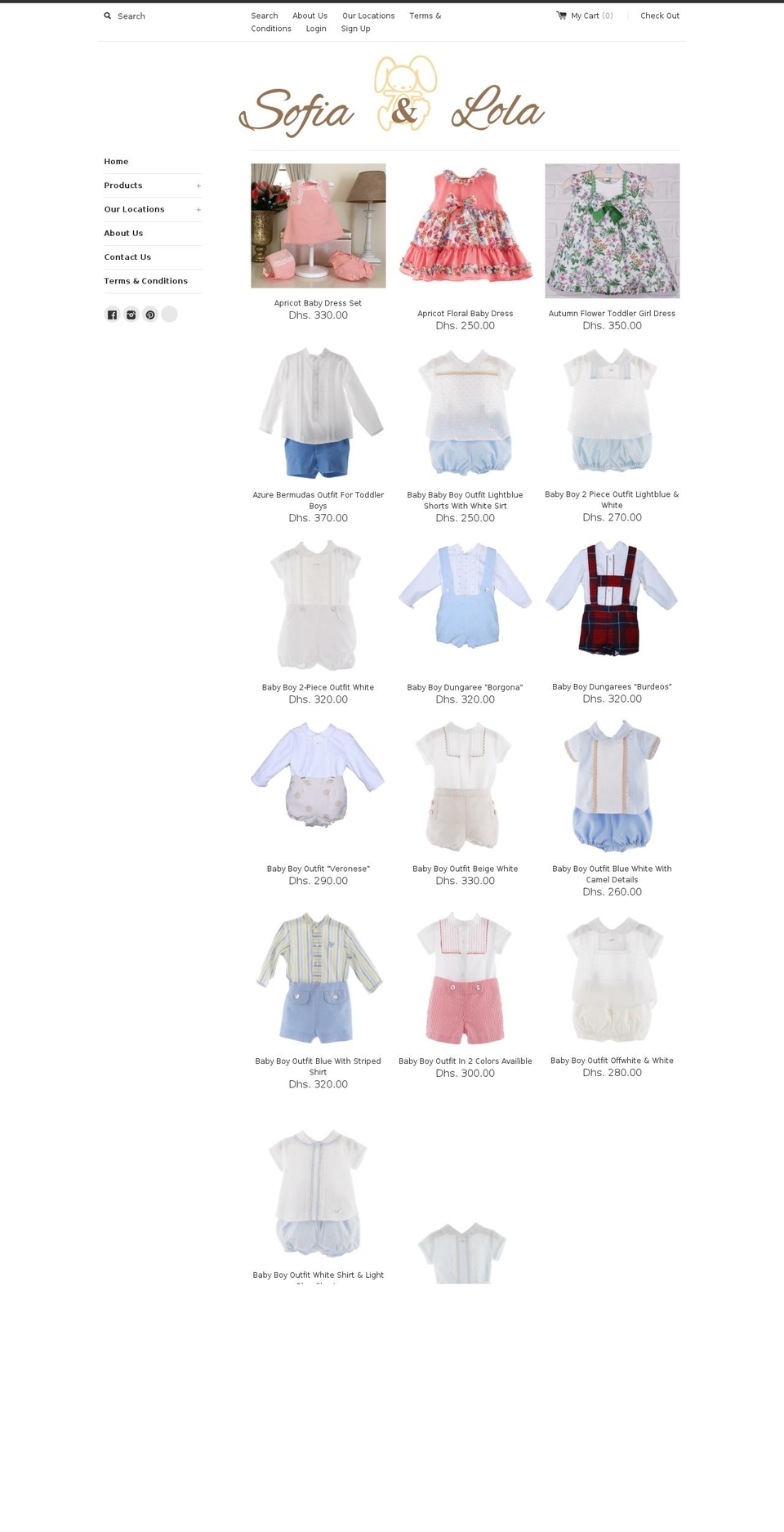 sofiaandlola.com shopify website screenshot