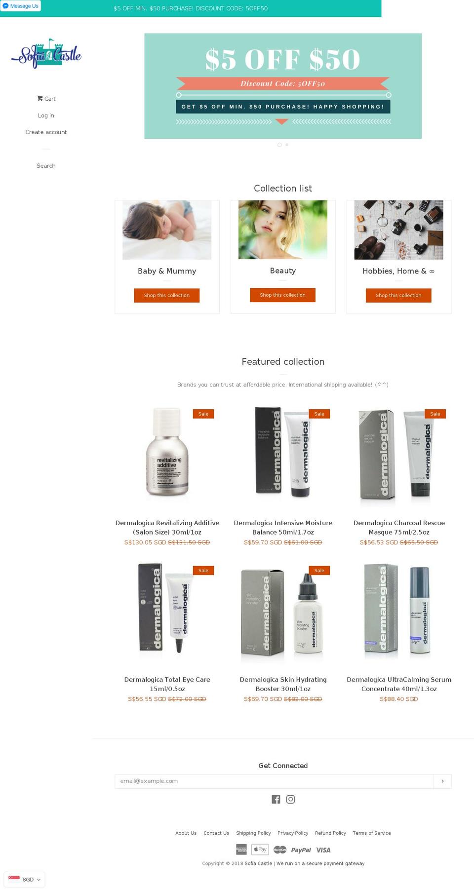 sofiacastle.com — Shopify storefront screenshot