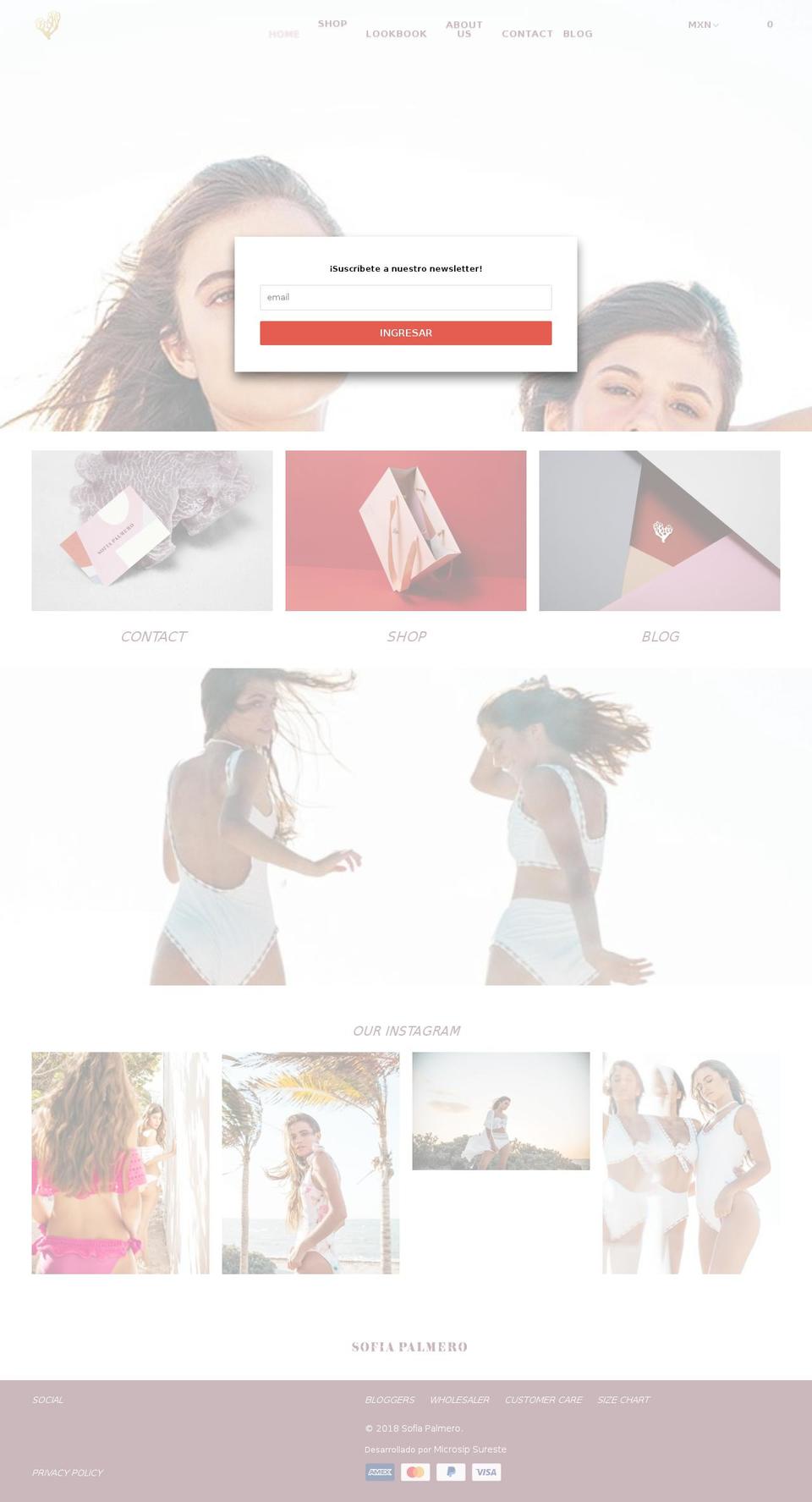 sofiapalmero.com shopify website screenshot