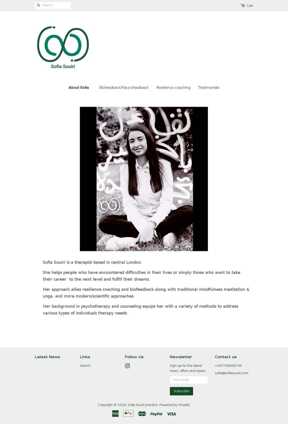 sofiasouiri.com — Shopify storefront screenshot