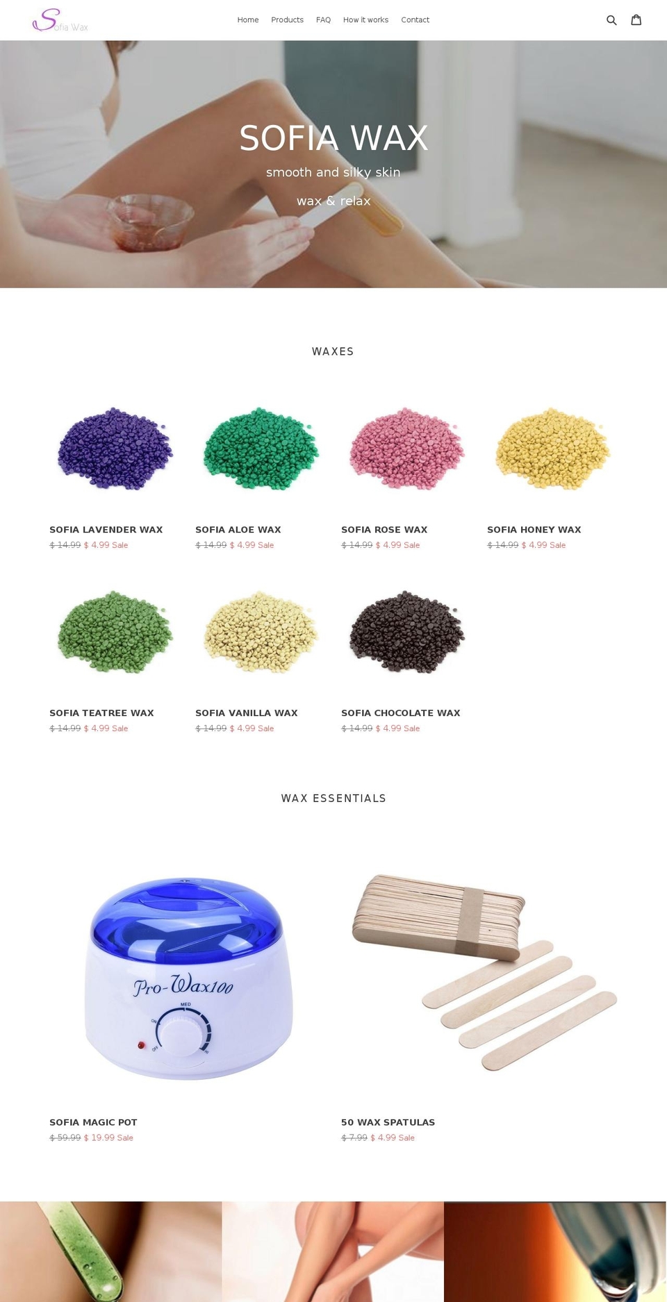 sofiawax.com shopify website screenshot