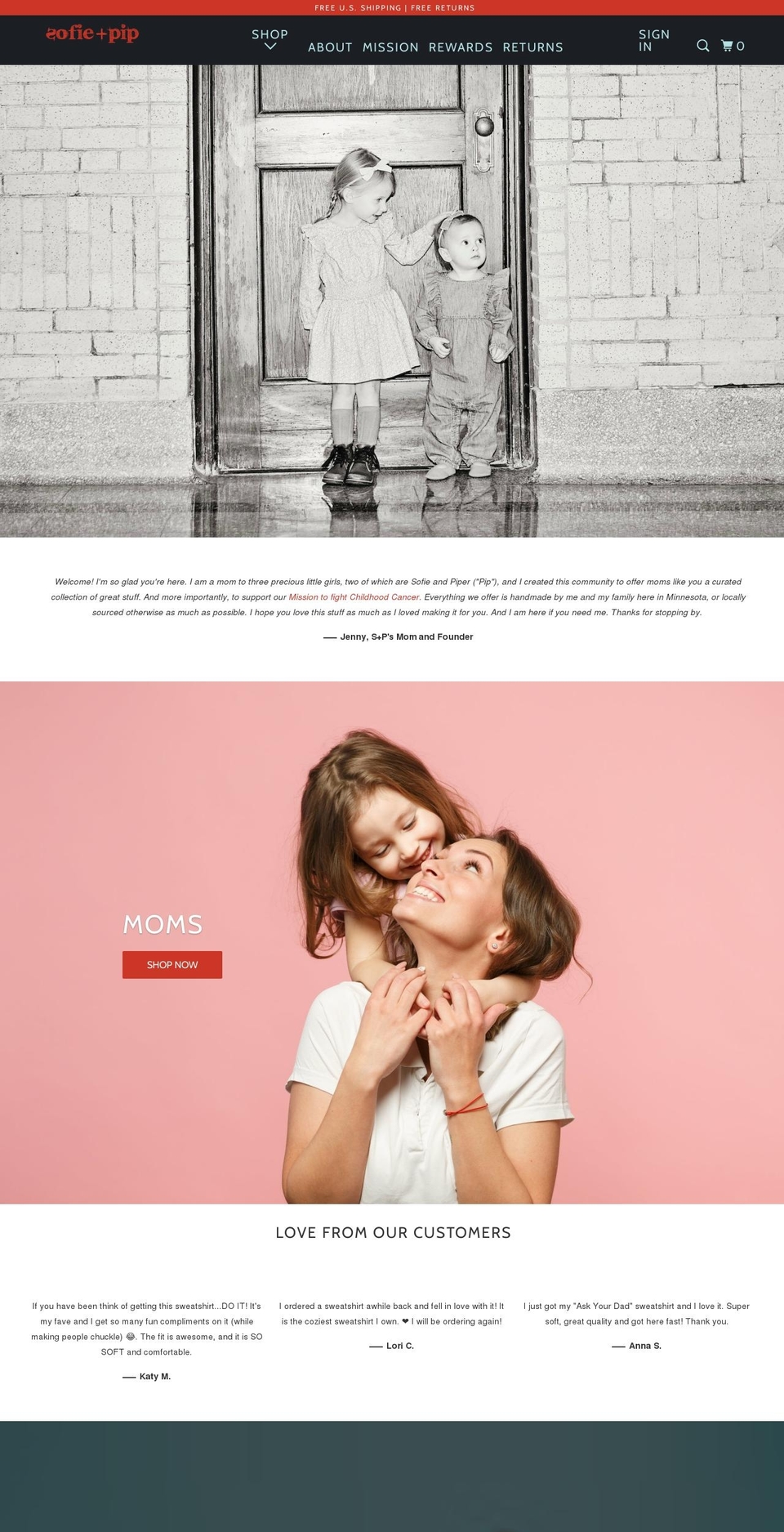 sofieandpip.com shopify website screenshot