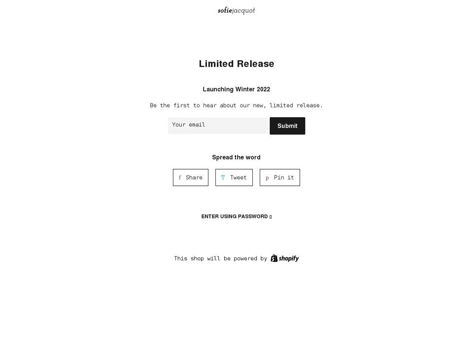 sofiejacquot.com shopify website screenshot