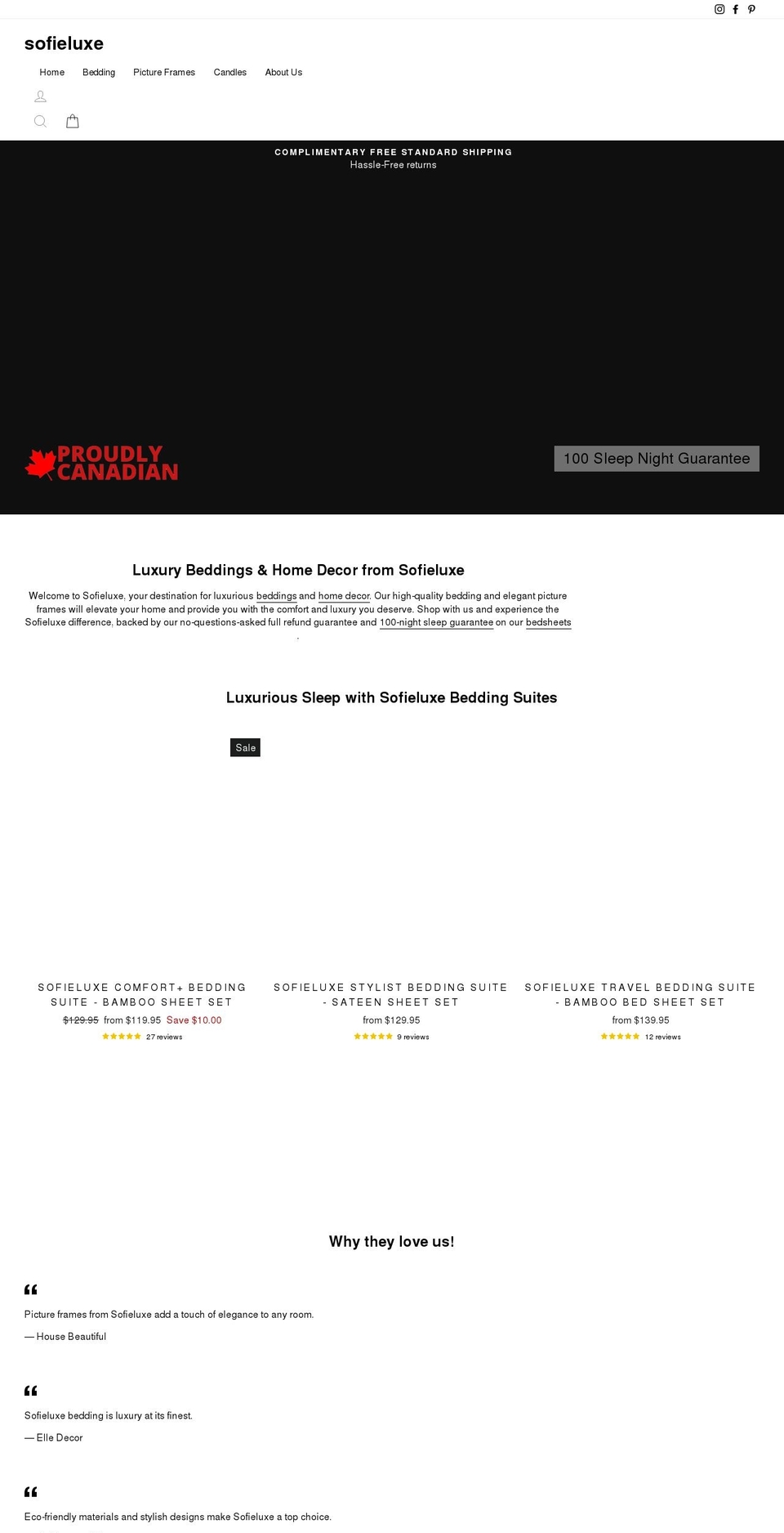 sofieluxe.com shopify website screenshot