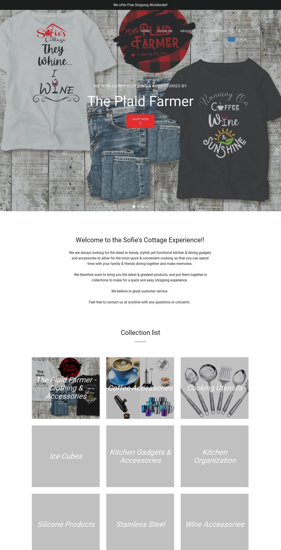 sofiescottage.com shopify website screenshot