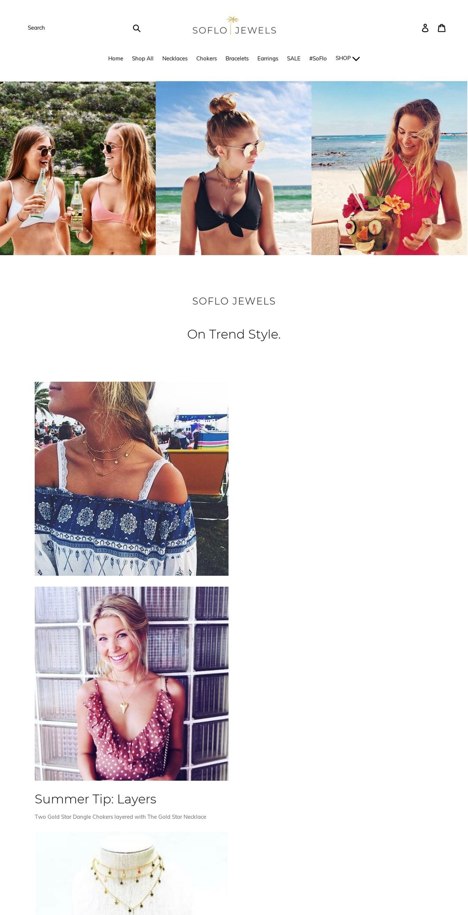 soflojewels.com shopify website screenshot