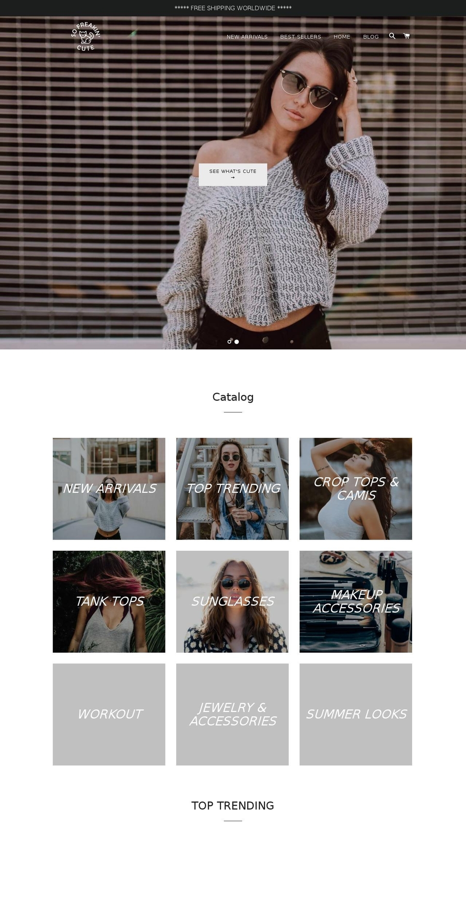sofreakincute.com — Shopify storefront screenshot