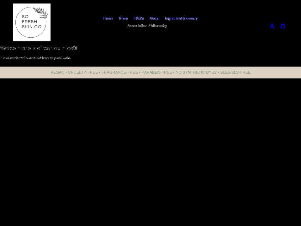 sofreshskinco.com shopify website screenshot