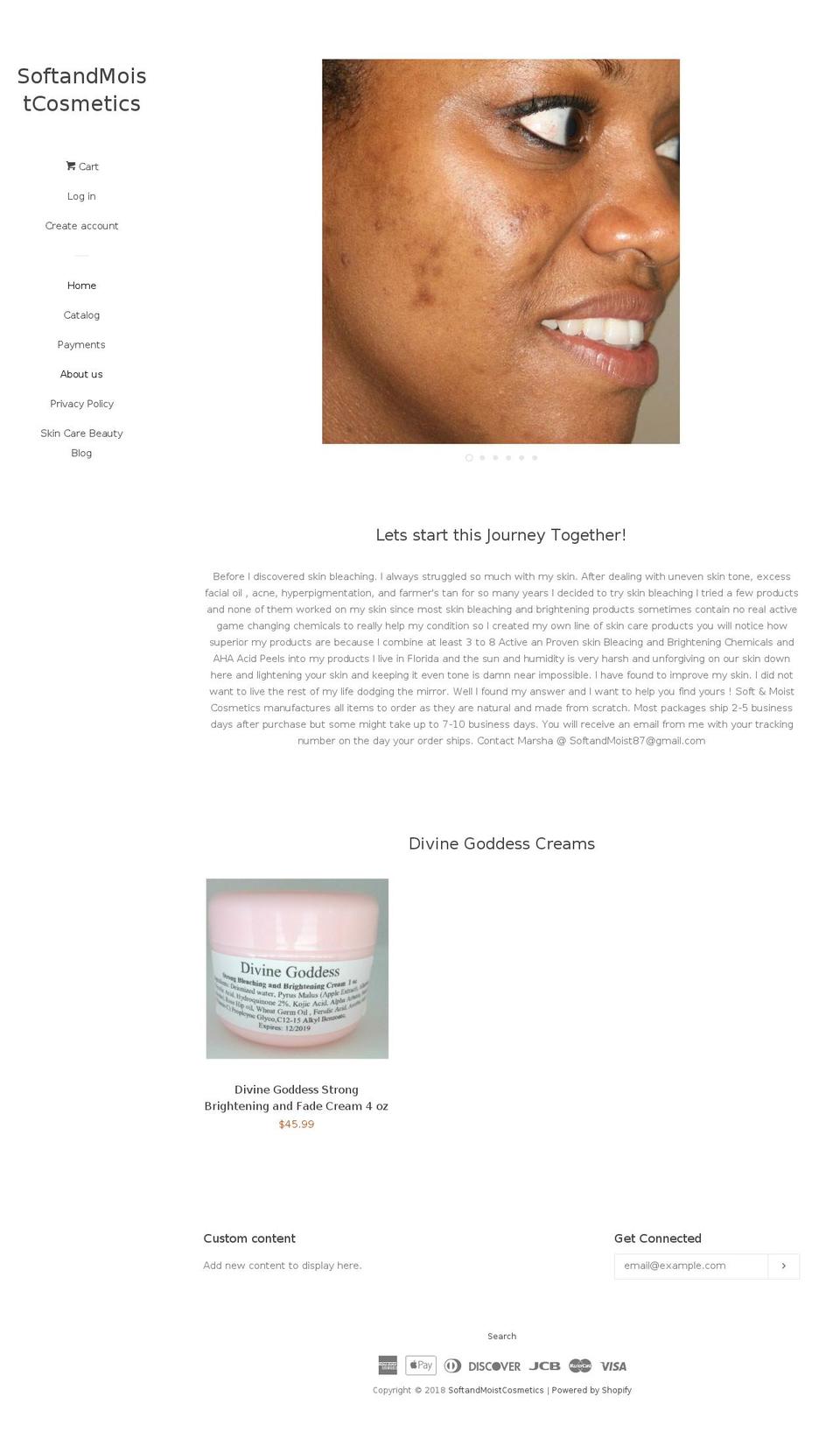 softandmoistcosmetics.org shopify website screenshot