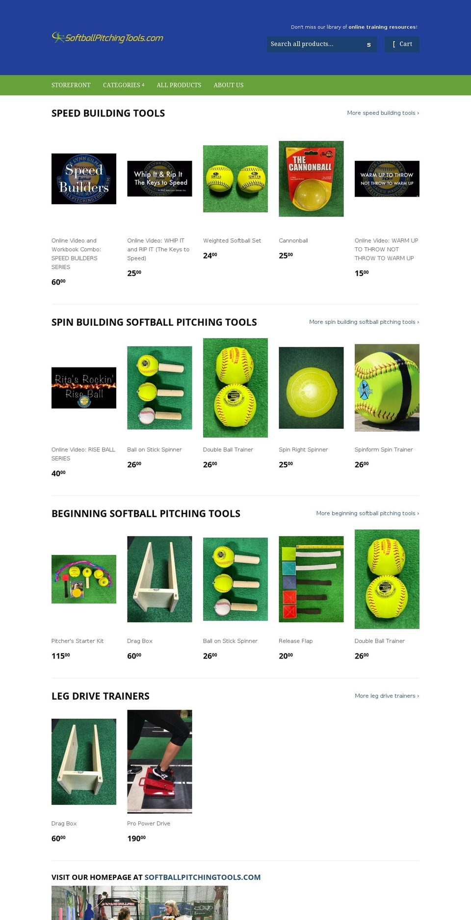 softball-pitching-tools.myshopify.com shopify website screenshot