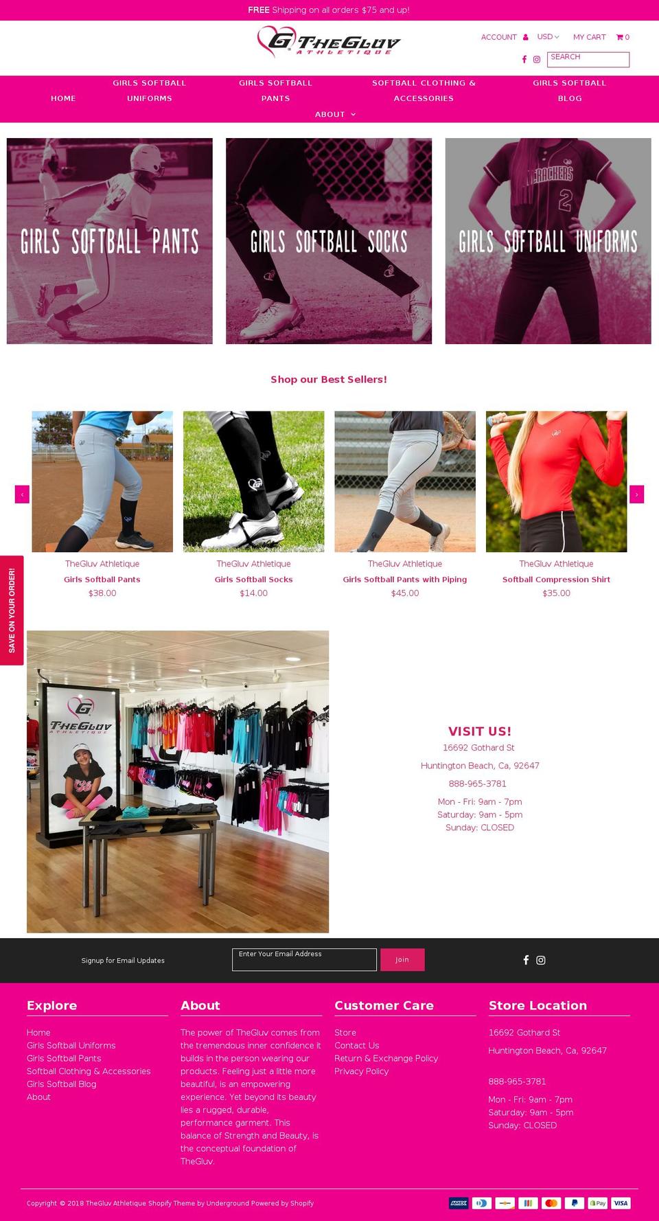 softballspiritpacks.com — Shopify storefront screenshot