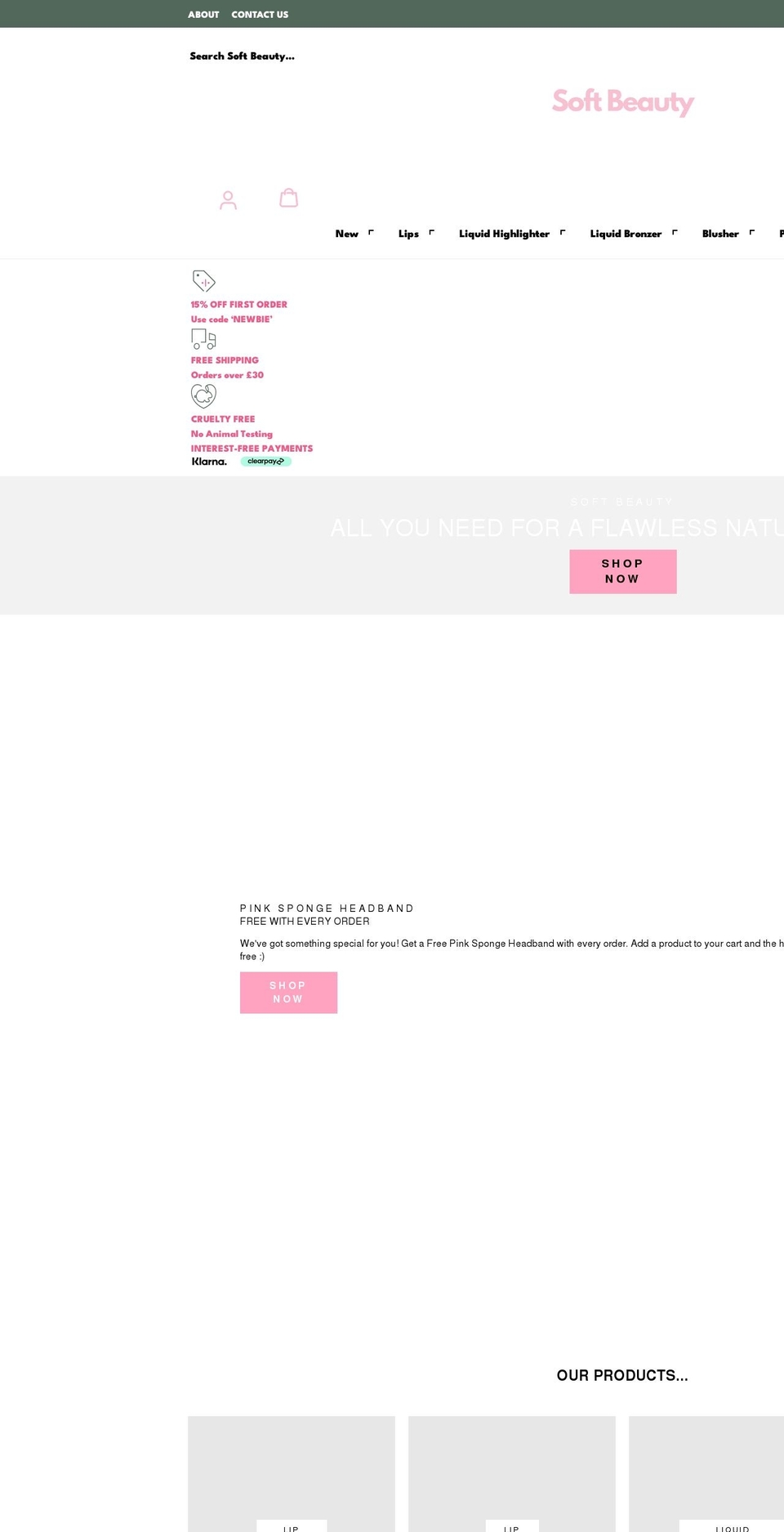 softbeauty.co.uk shopify website screenshot